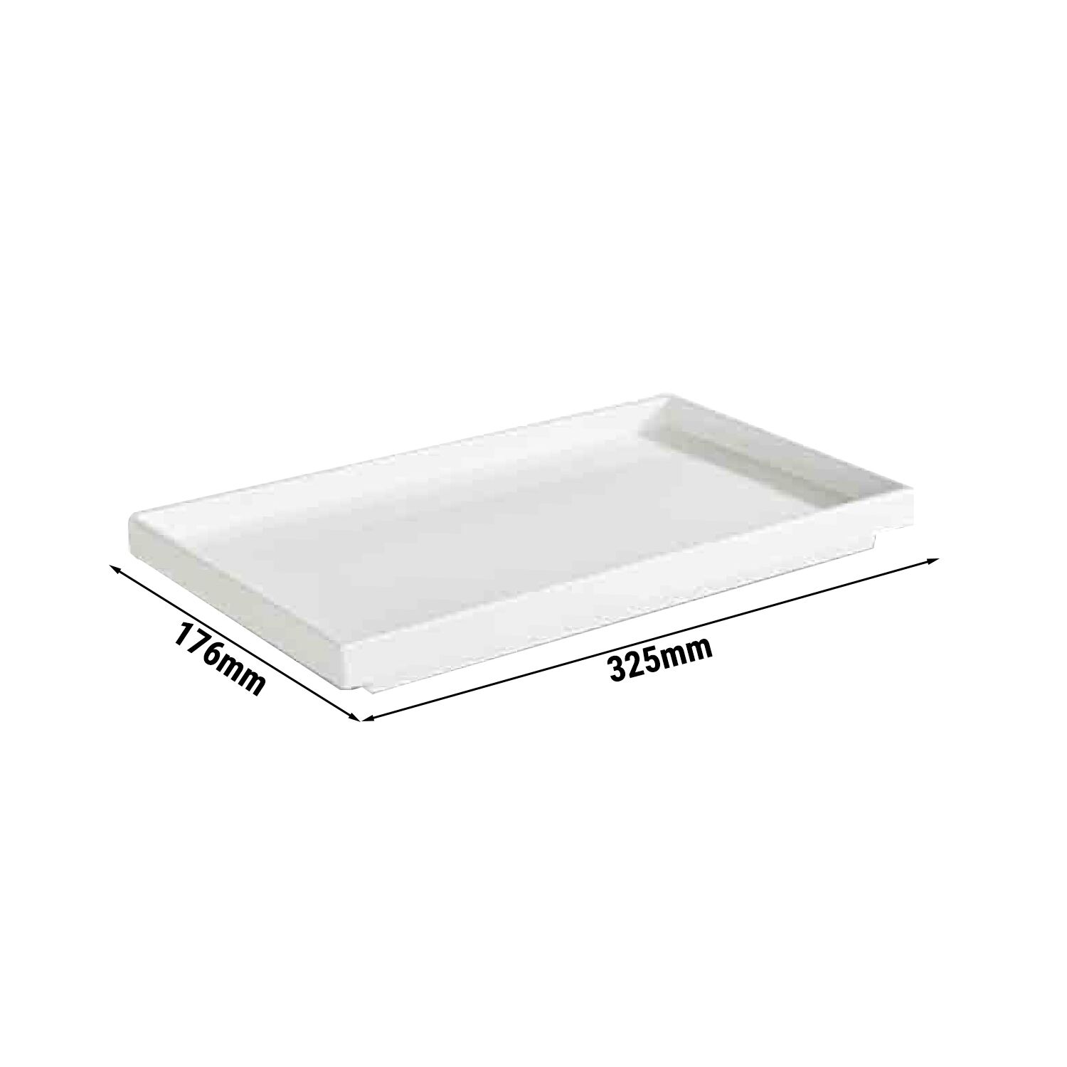 (6 pièces) Plateau GN 1/3 – ASIA PLUS – Mélamine – Hauteur : 30 mm – Blanc