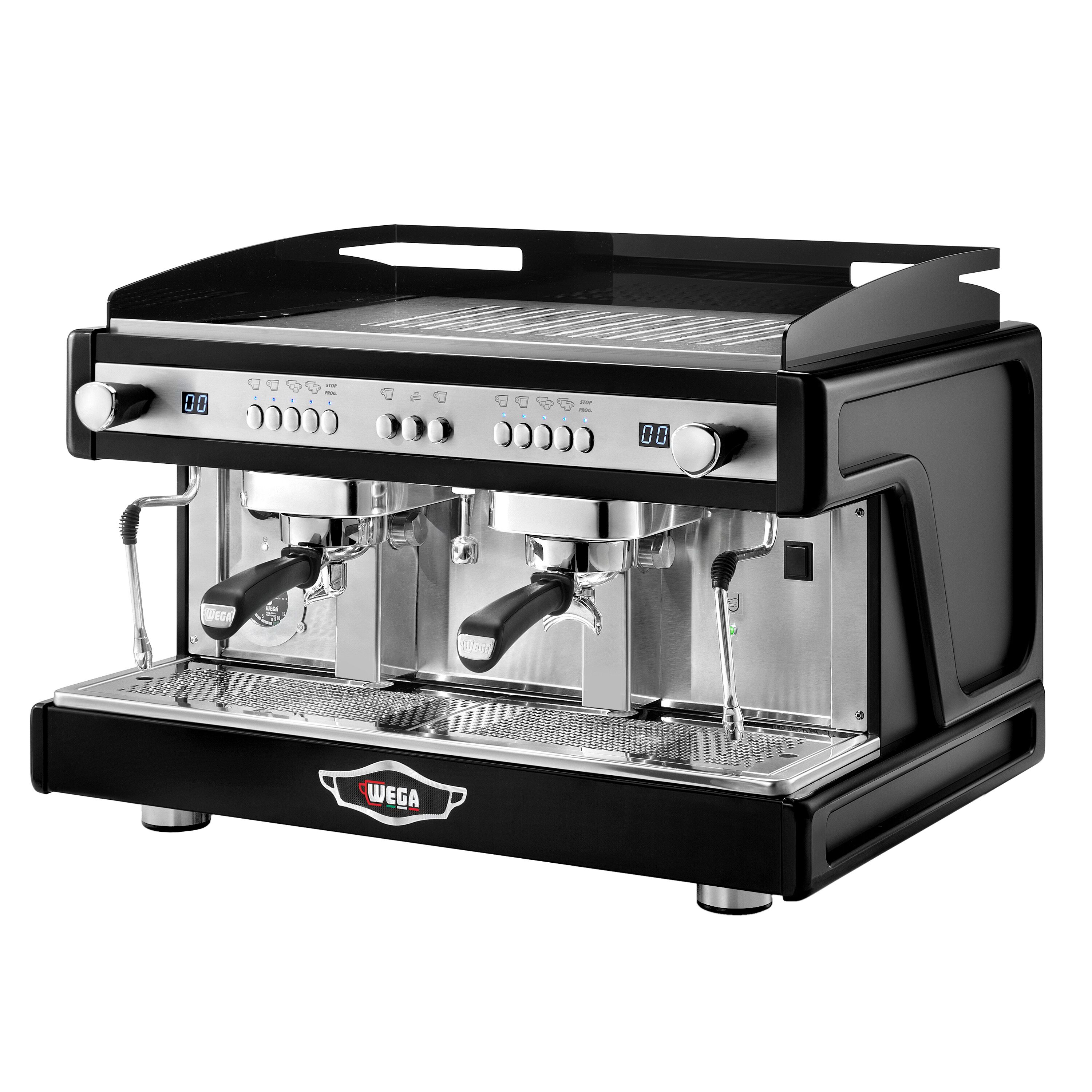 WEGA | Airy - Siebträgermaschine - 2 Gruppig - 3,85 kW - mit Shot Counter - Schwarz