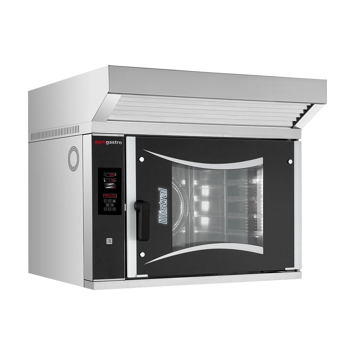 Four combiné vapeur pour boulangerie – Digital – 6x EN 600x400 – avec hotte, moteur, condensateur & système de lavage