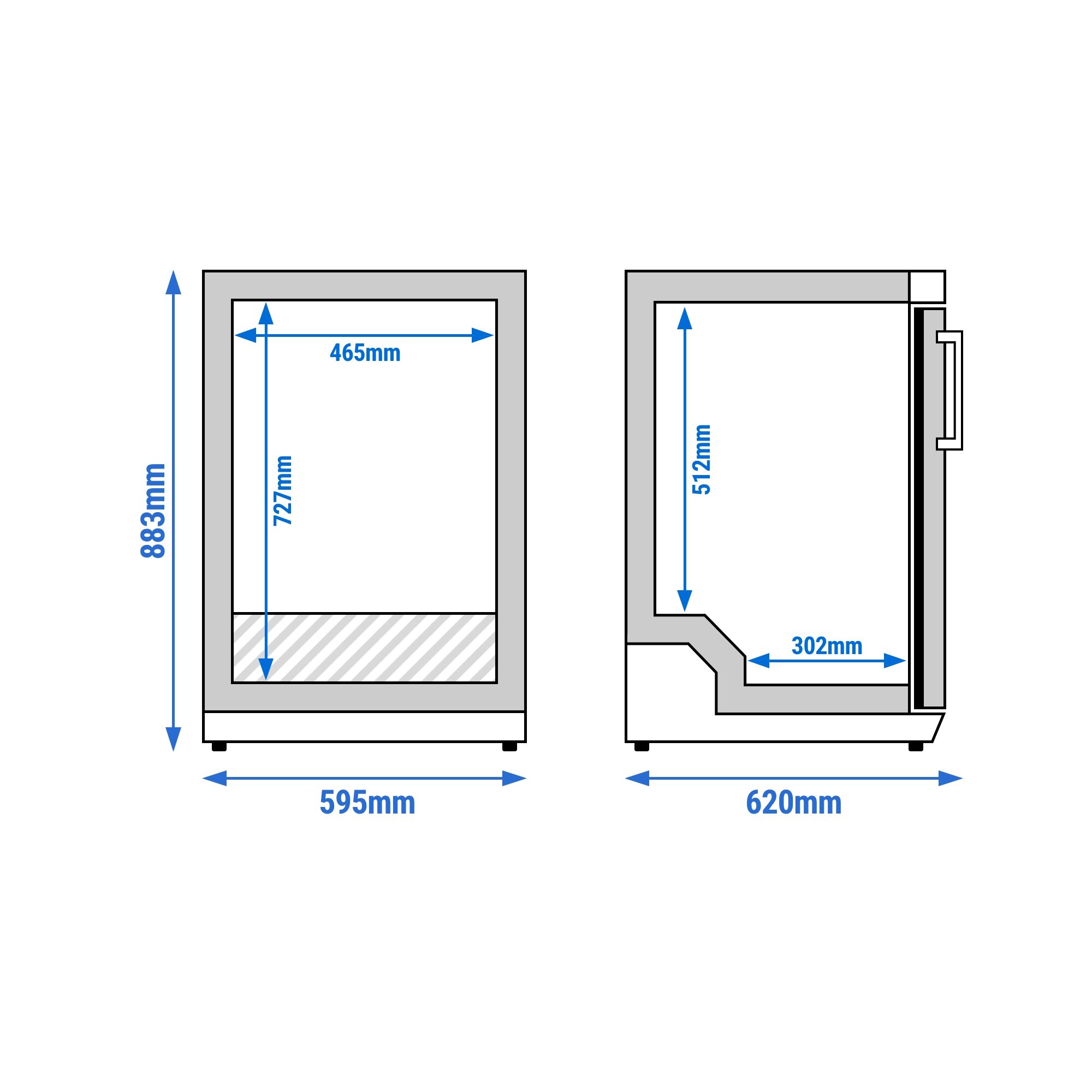 (2 pièces) Mini congélateur de stockage ECO – 200 litres – avec 1 porte – intérieur de la porte en plastique – Noir