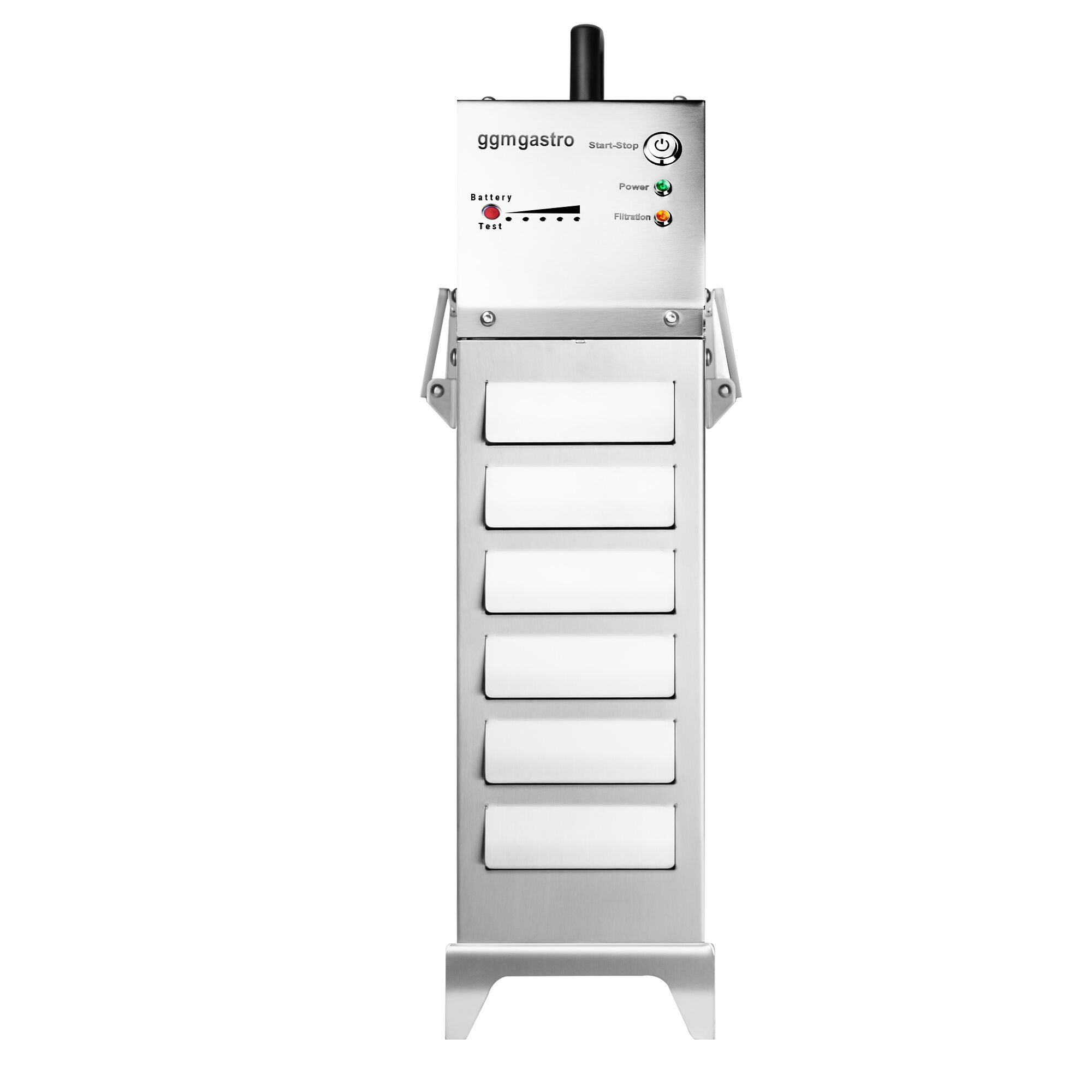 Portable Battery Fryer Oil Filter - 160x260x485mm - 80L/min - Stainless Steel - with Automatic Filtration - for fryers from 20L