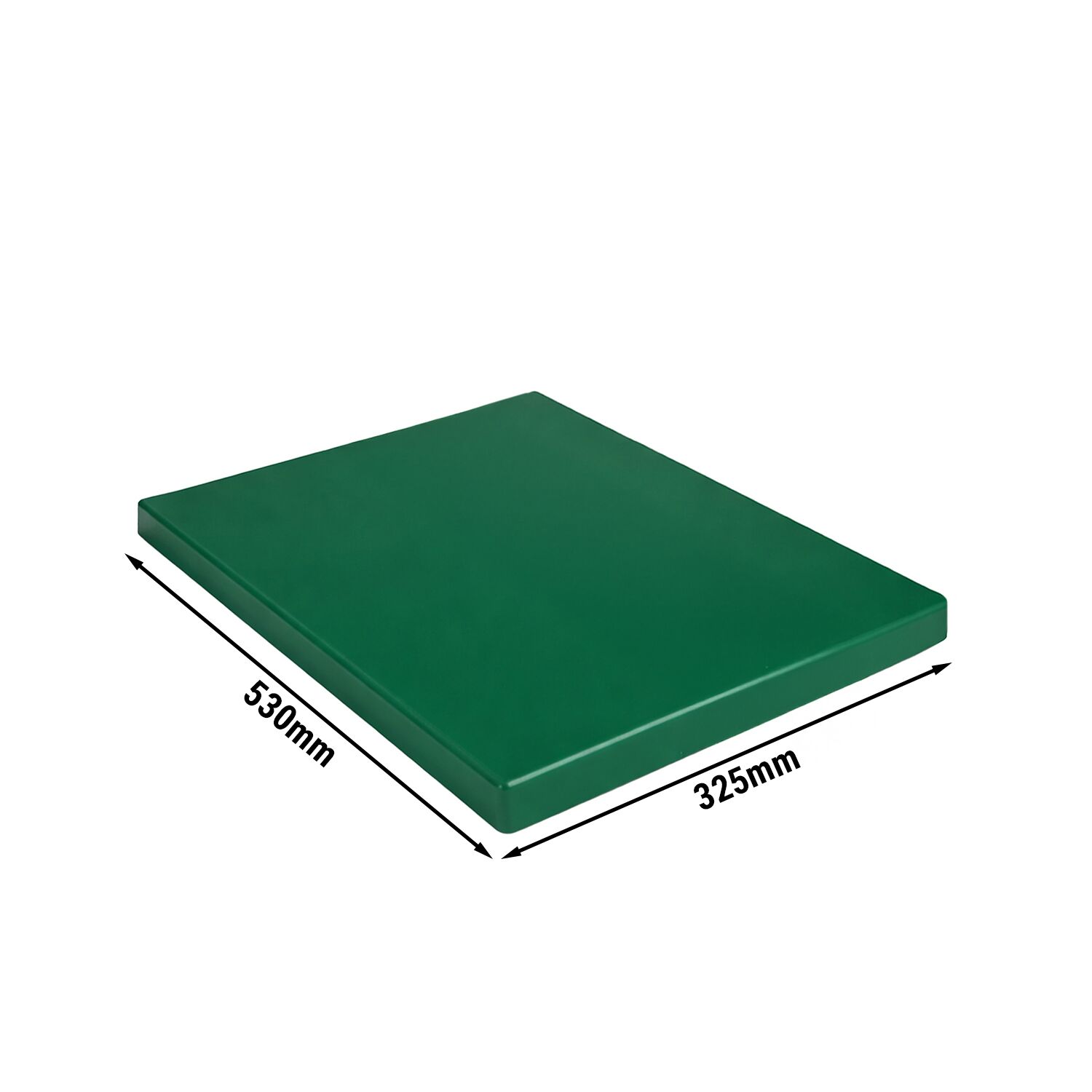 Planche à découper antidérapante - 325x530mm - Épaisseur: 20mm - Conforme HACCP - PEHD 500 - Vert