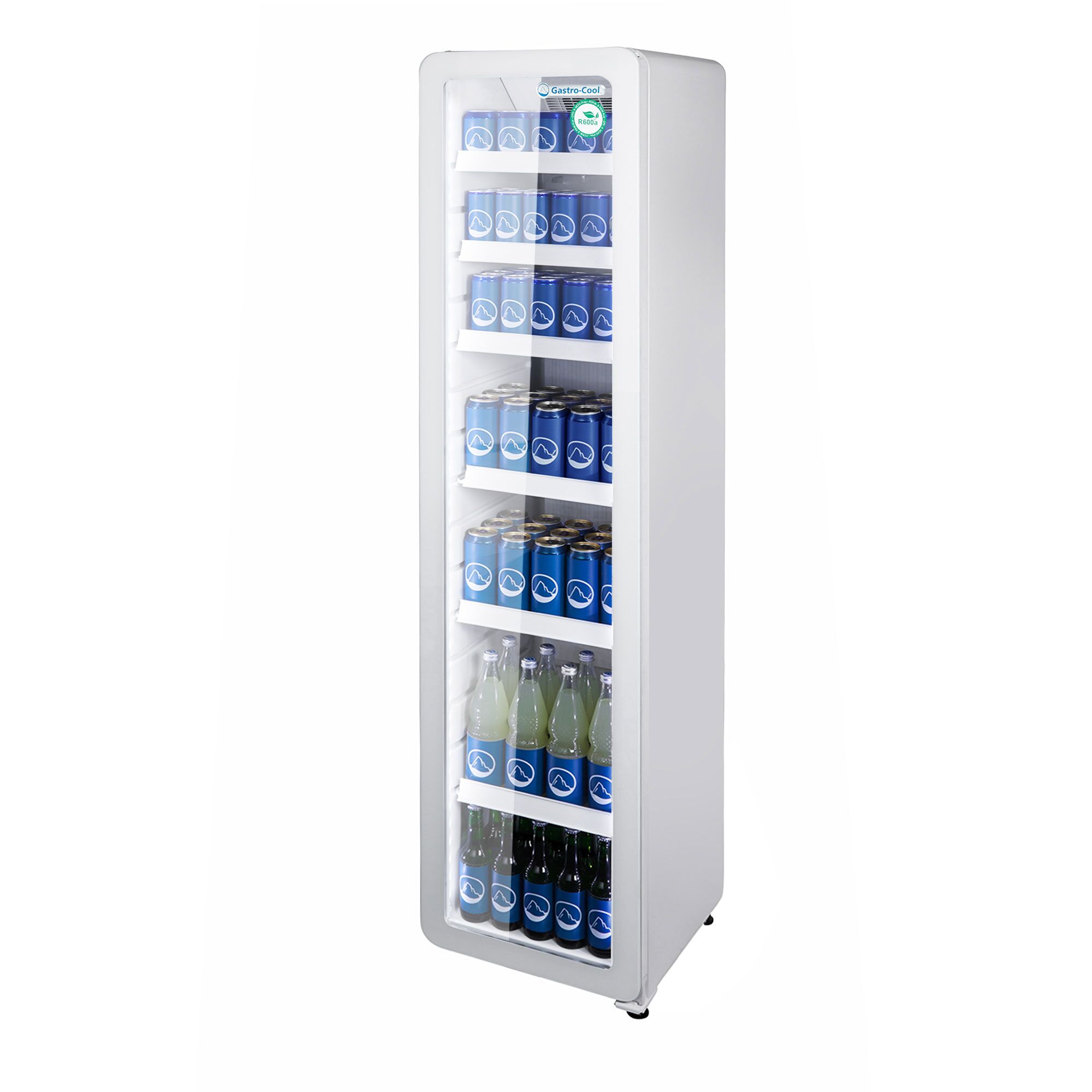 GASTRO-COOL | Getränkekühlschrank - 220 Liter - schmal - mit 1 Glastür - Weiß