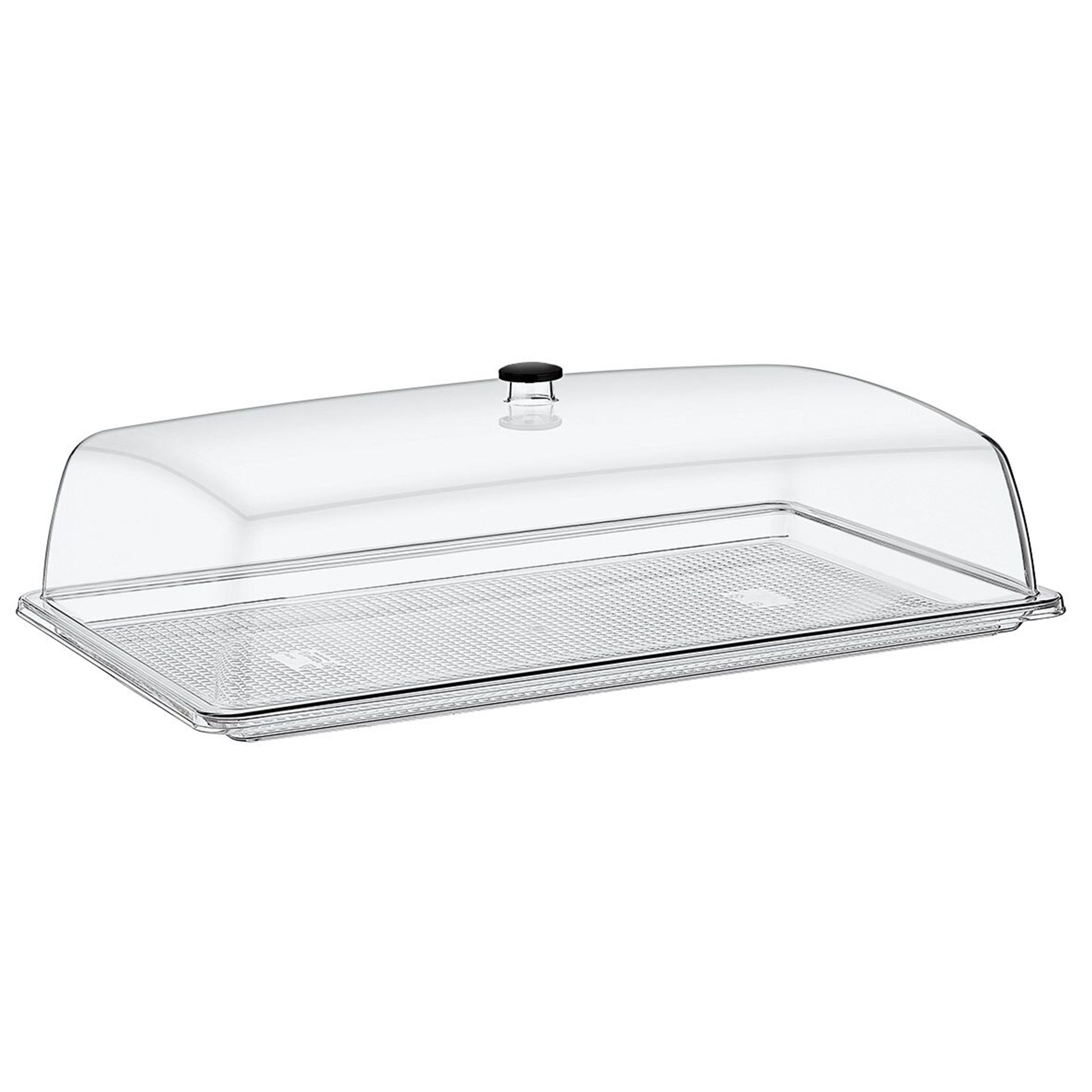 Couvercle de présentation - Dôme - GN 1/2 - Polycarbonate - 325x265mm - Hauteur:170mm - incl. plateau en inox GN 1/2