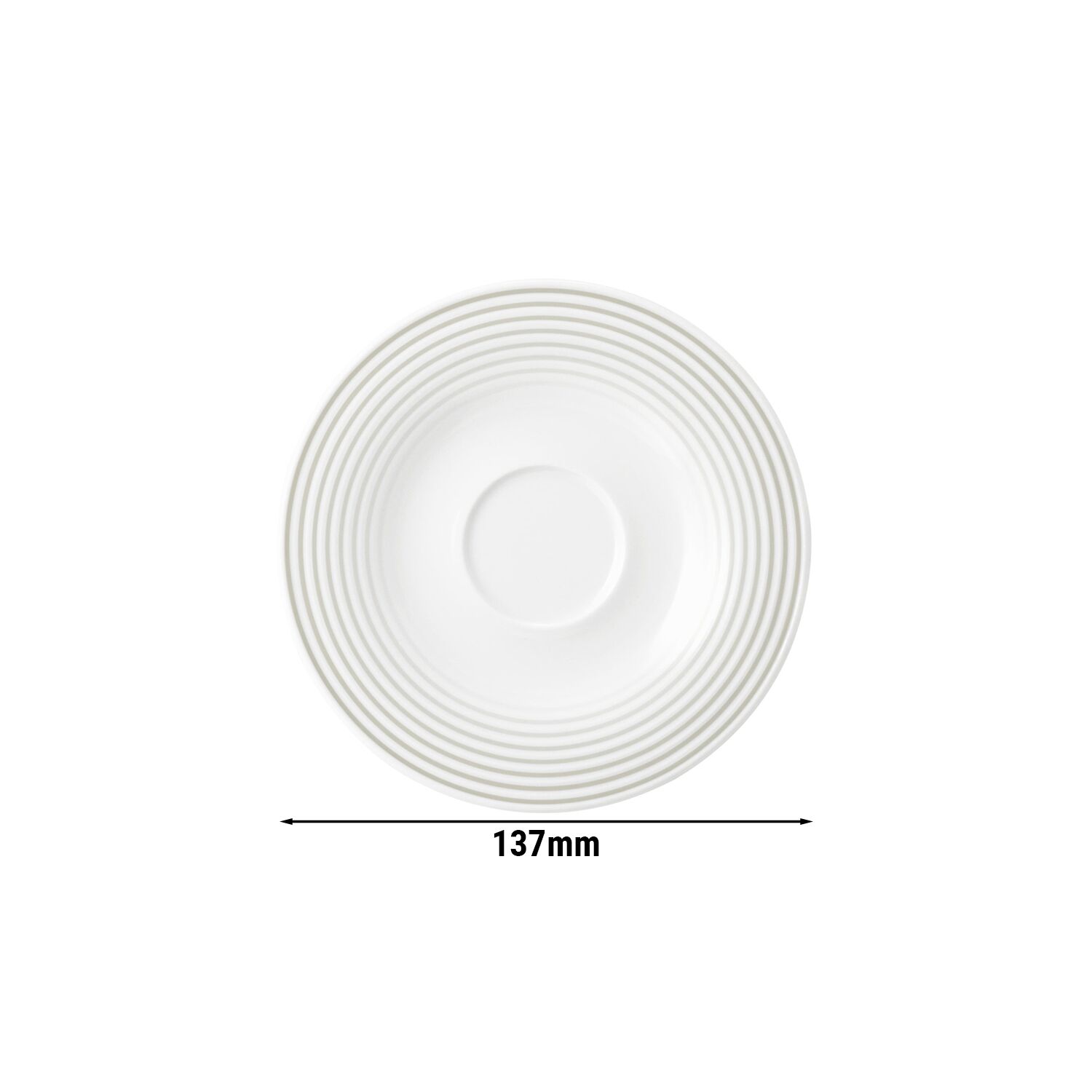 (6 pieces) SELTMANN WEIDEN | Round Espresso Saucer Blues – Pearl Grey – Ø135 mm – High-Gloss Porcelain