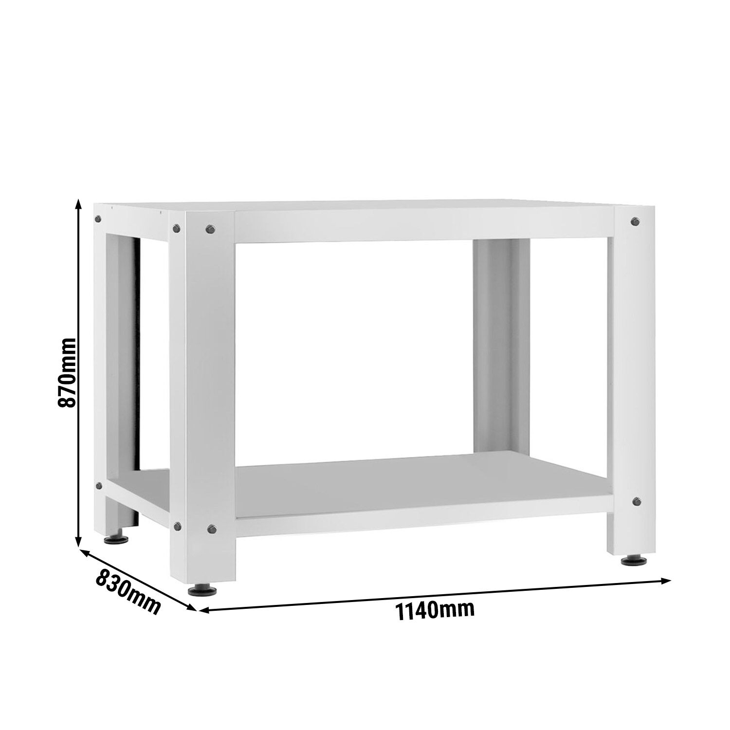 Support pour four à pizza - 1155x830x870mm - Inox - avec 1 étagère - pour POE4434VSN