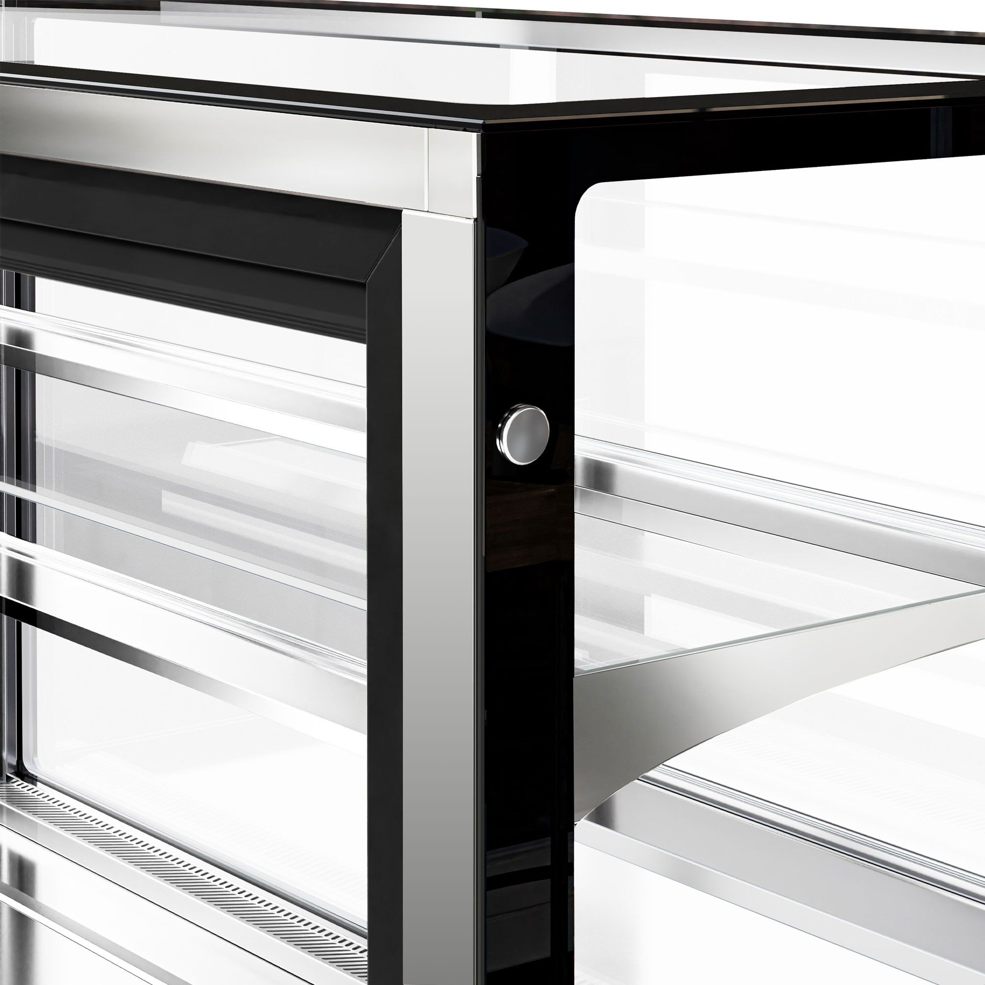 Commercial cake display fridge - Double glazing - square - with 3 adjustable shelves - rear sliding doors - for patisserie - 725L - 1800mm