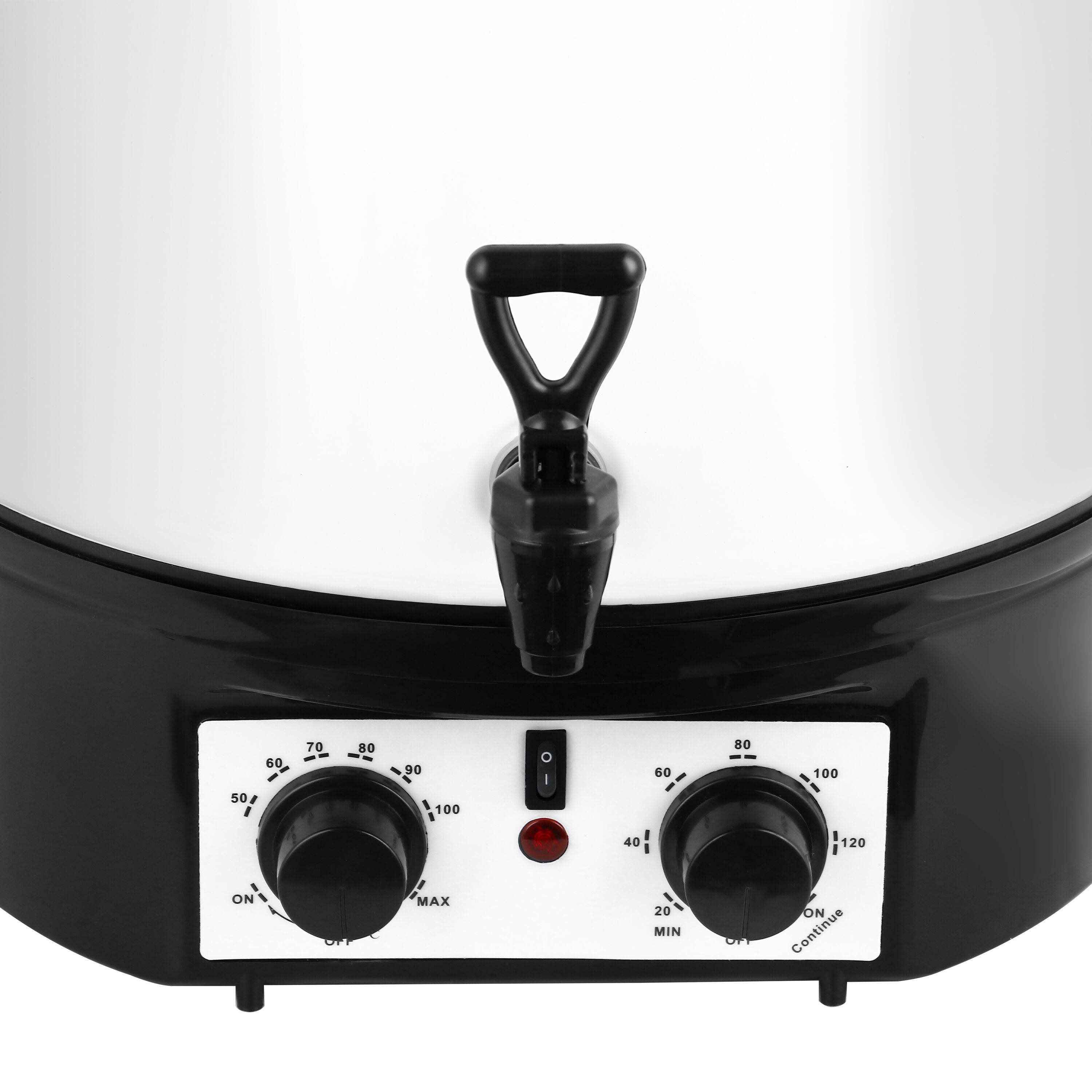 Distributeur de boissons chaudes professionnel - 27L - 1,8kW - Réglage de température en continu 30–110°C - Blanc - avec robinet de vidange et Minuteur numérique