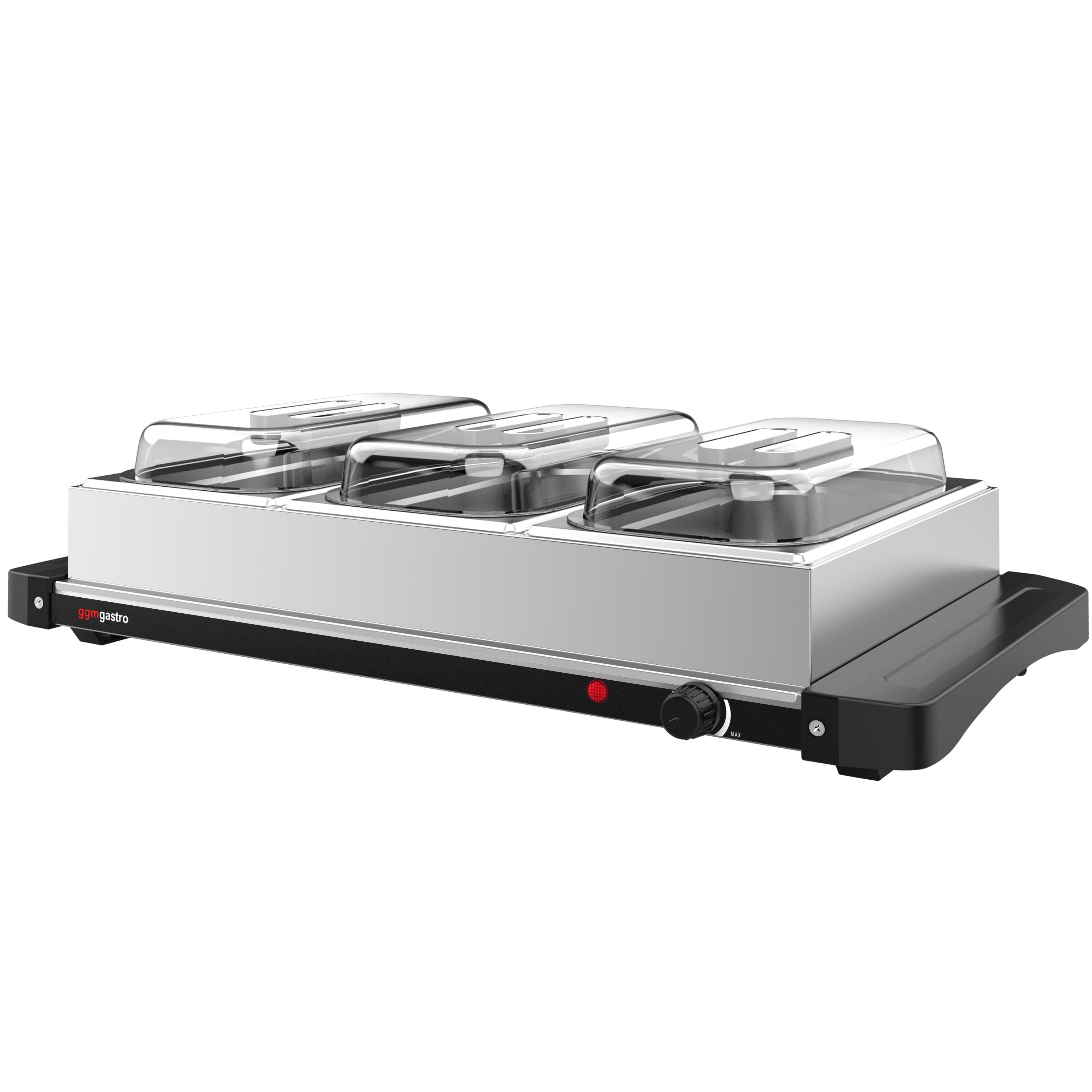 Plaque chauffante / Bain-marie infrarouge - incl. 3x bacs GN 1/3 & couvercles