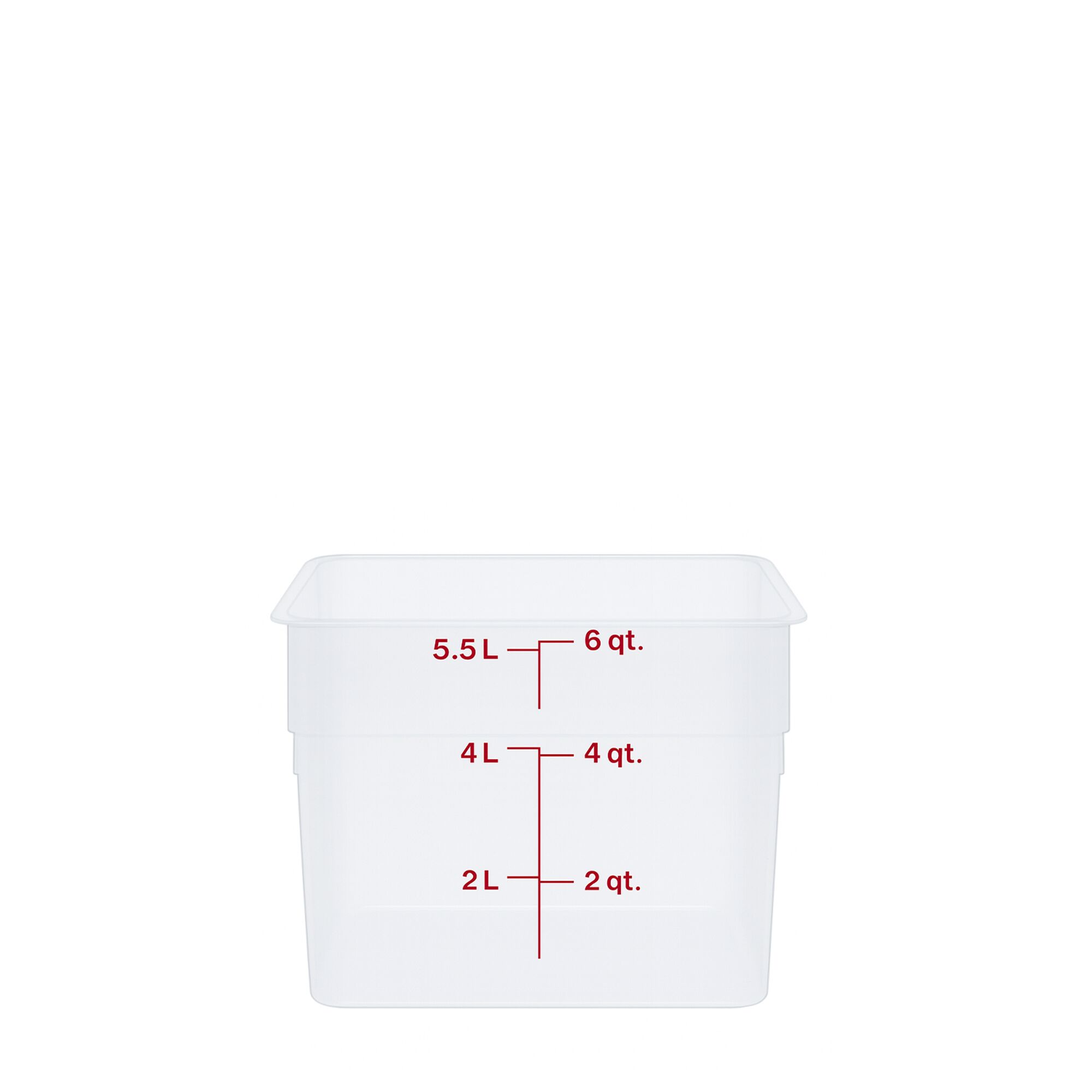 (6 pièces) CAMBRO | CAMSQUARES® – Récipient – 5,7 litres – transparent