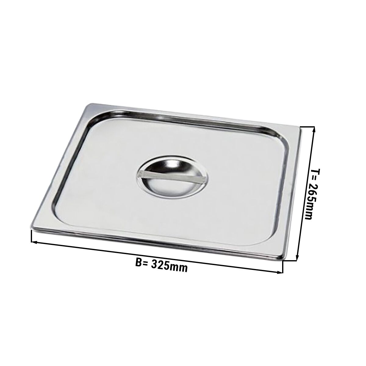 Stainless Steel Gastronorm Container Lid GN 1/2 – 265 x 325 mm - 27 mm height