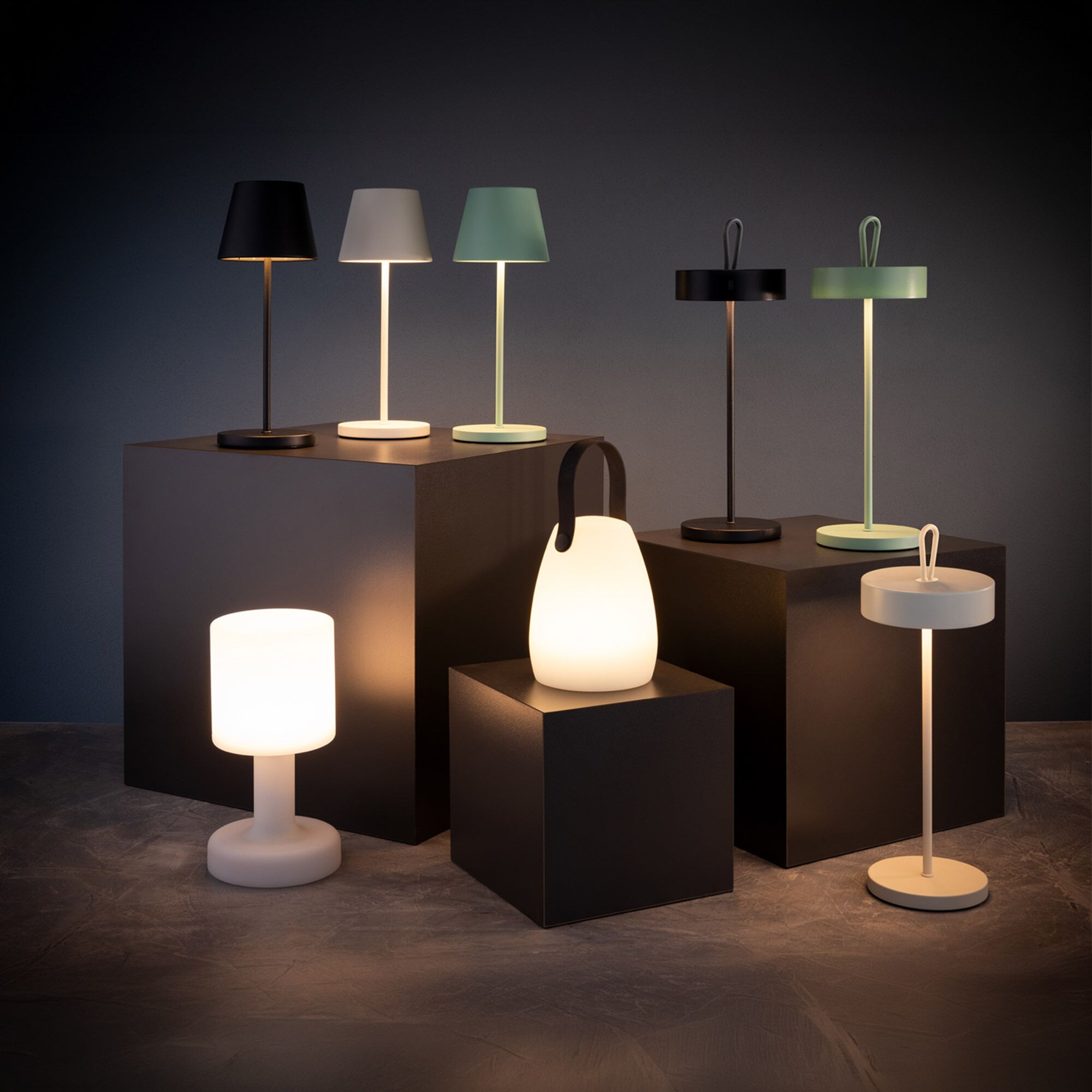 (4 pièces) Lampe de table – FINN – dimmable en 3 niveaux – Ø 120 mm – Blanc