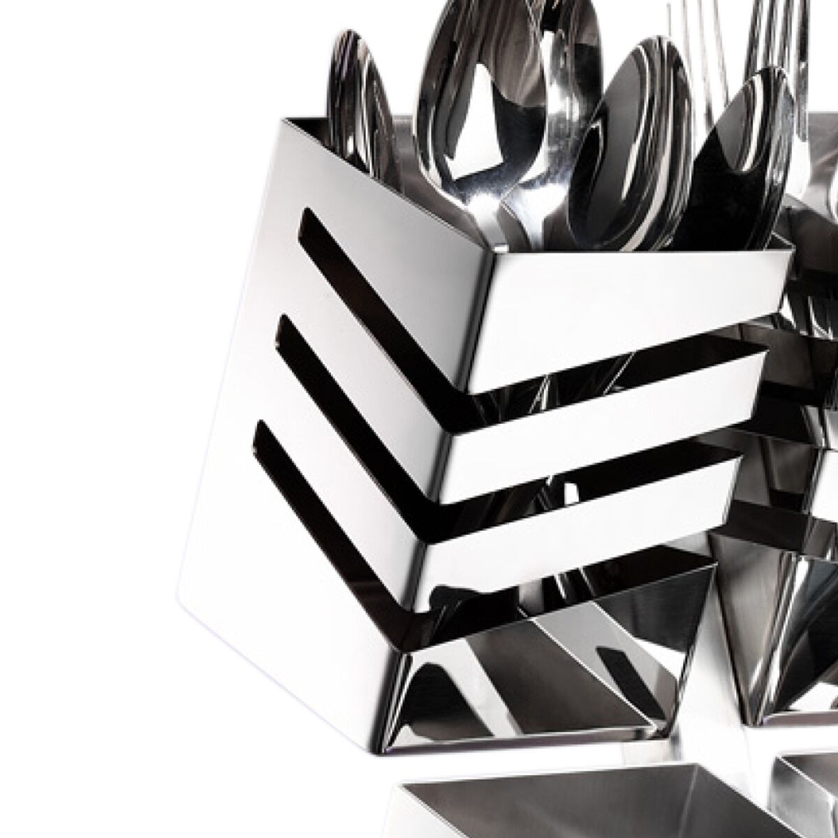 Cutlery Tray - 220x210mm - Height: 350mm - Stainless steel - with 4 compartments