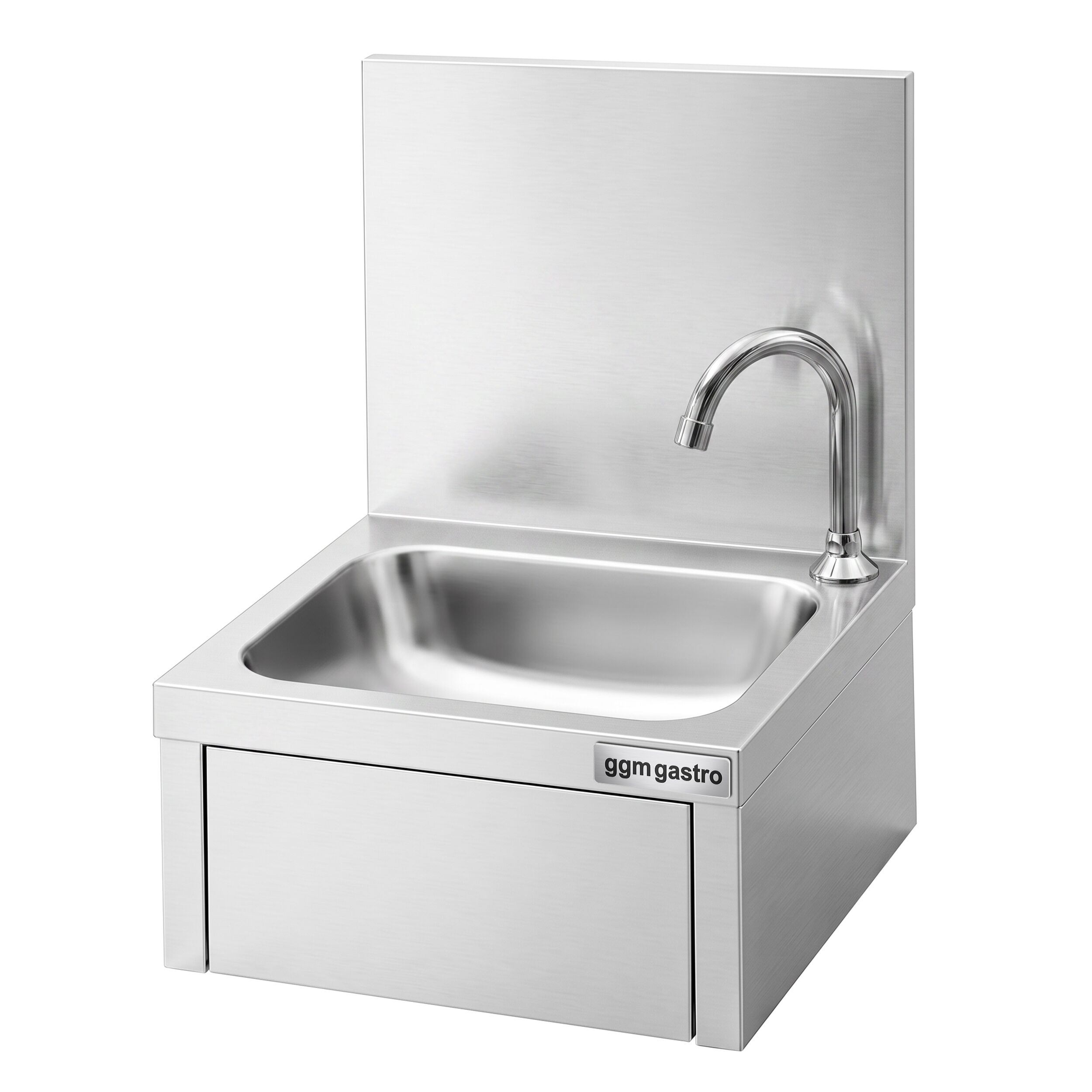 Hand washbasin – with tap, knee-operated control and high rim