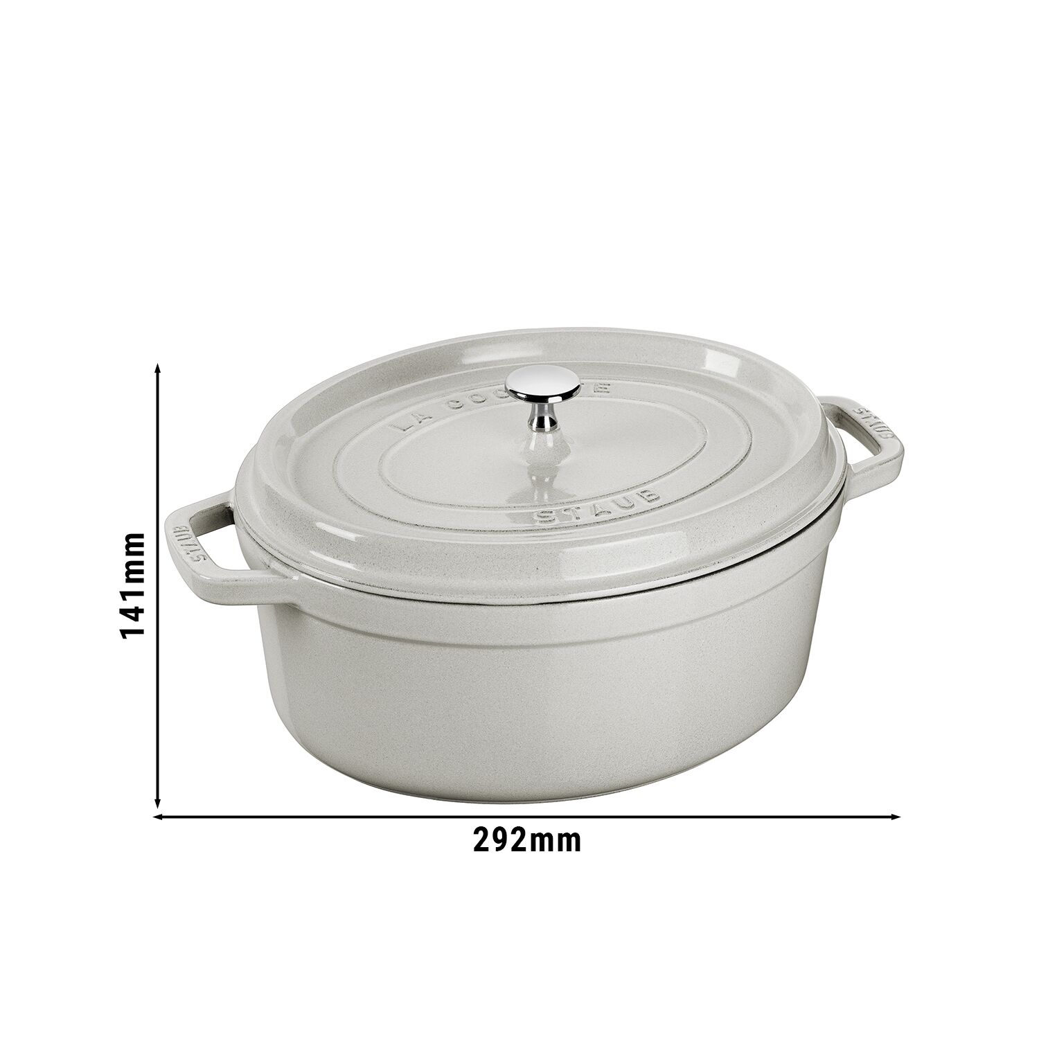 STAUB | LA COCOTTE - Cocotte - oval - 230mm - gjutjärn - vit tryffel
