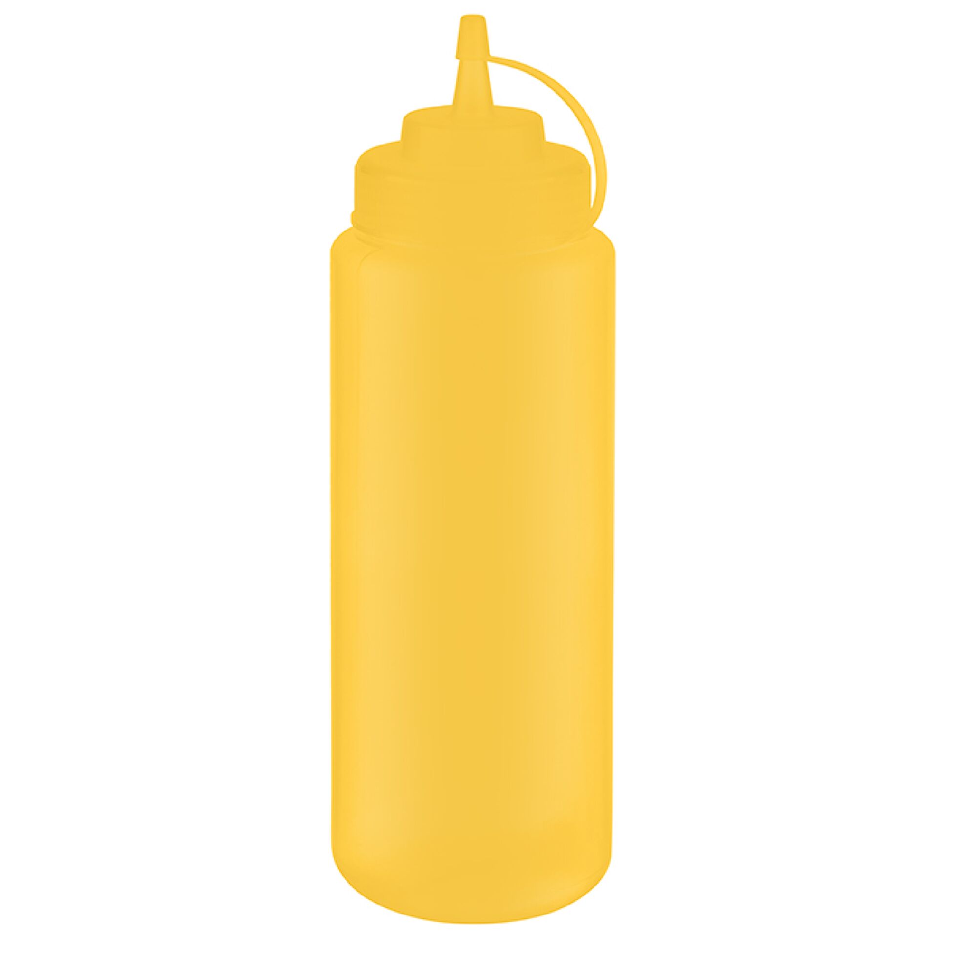 (6 pcs) Bouteille à sauce souple - 1020ml - Ø80mm - avec bouchon à vis et capuchon - Jaune