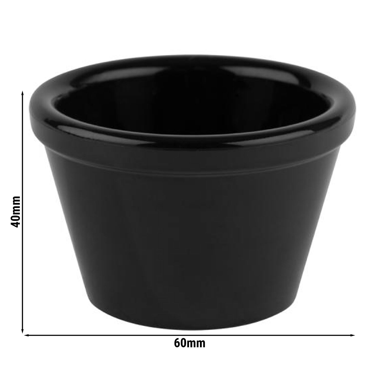 (6 pièces) Coupelles à sauce - FRIENDLY - PET - 50 ml - rond - Ø 60 mm - Noir