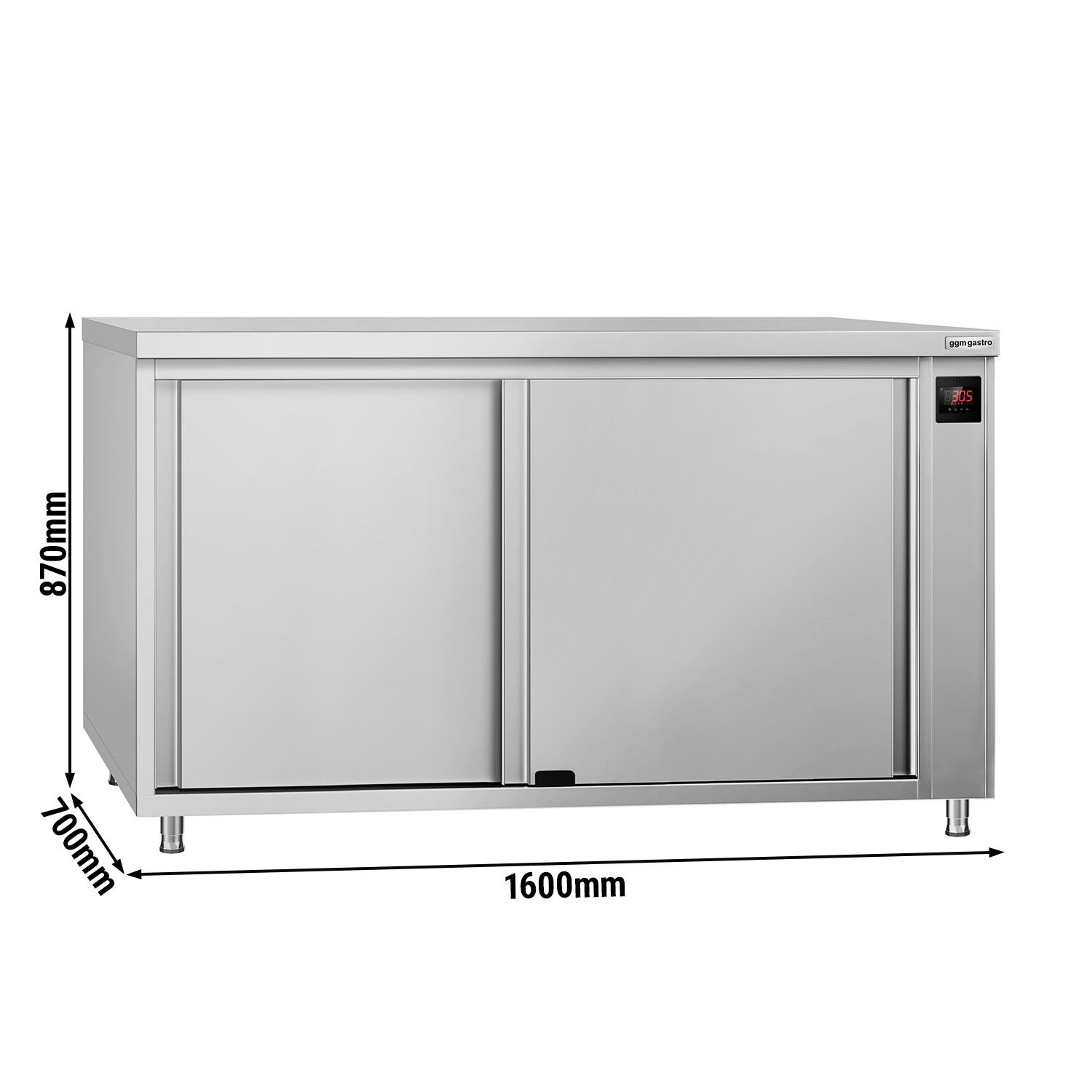 Armoire chauffante professionnelle - 2kW - 1 étagères - 1600x700x870mm