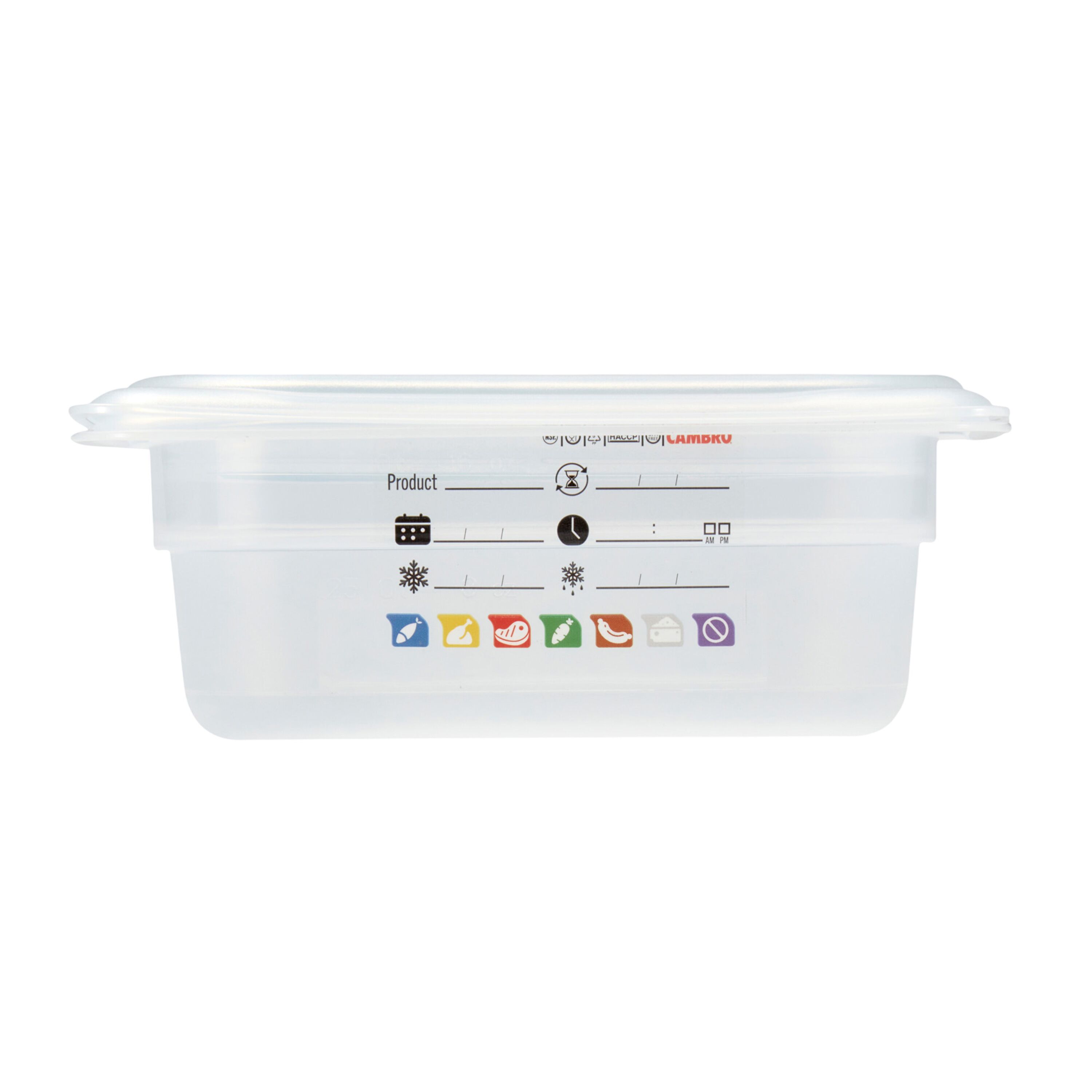 (6 pièces) CAMBRO | SafeTrak - Récipients en polypropylène GN 1/9 - laiteux - Hauteur : 65mm