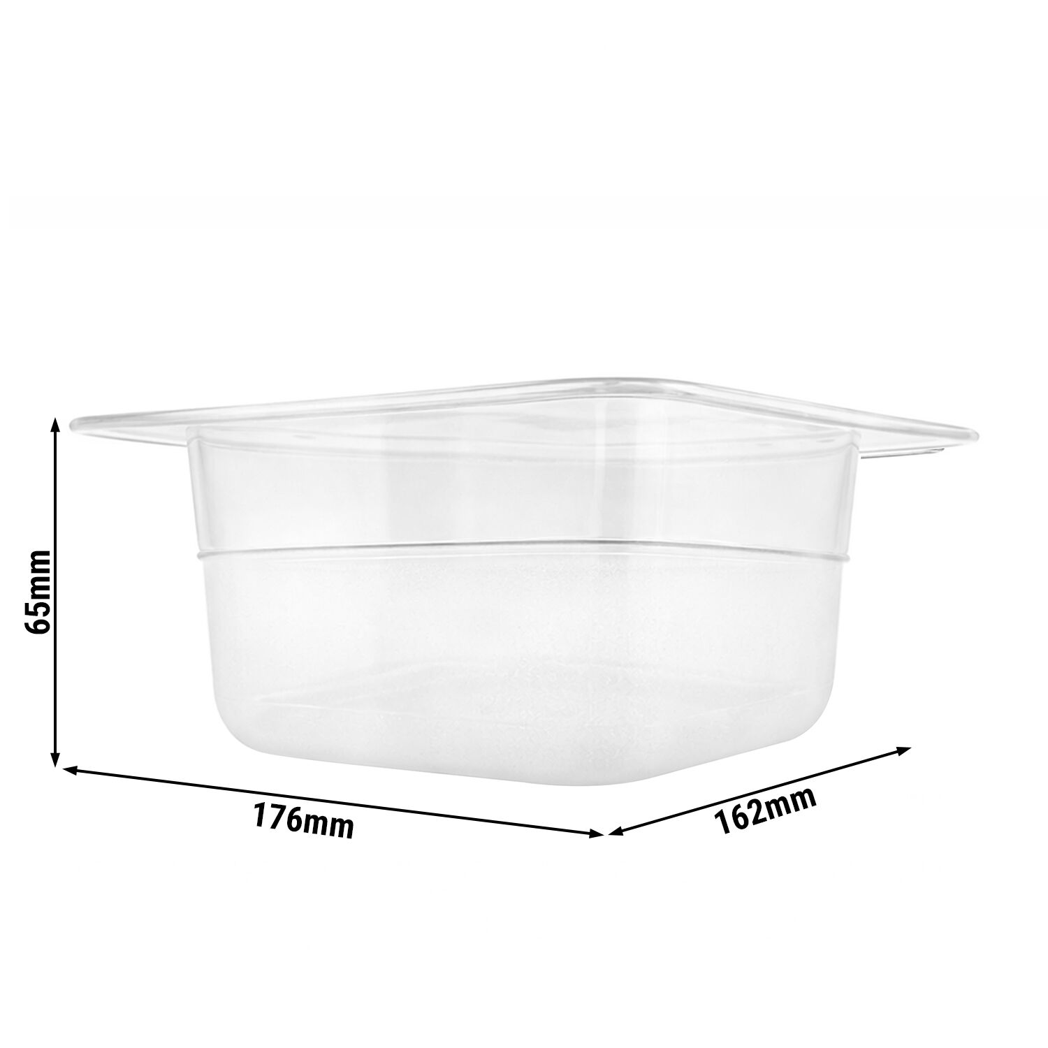 (6 pièces) Bac en Polypropylène - GN 1/6 - Translucide - 1 L - Hauteur : 65 mm
