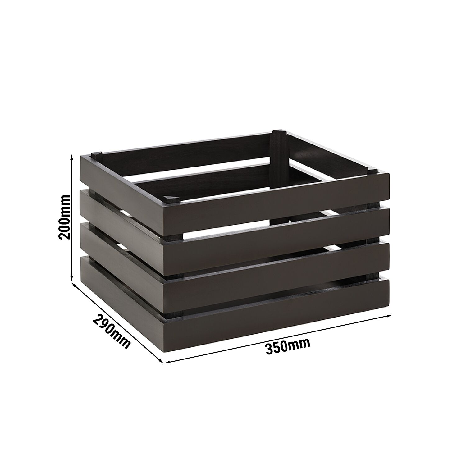 Caisse pour buffet - SUPERBOX - Bois - Noir - Hauteur:200mm - compatible avec GN 1/2