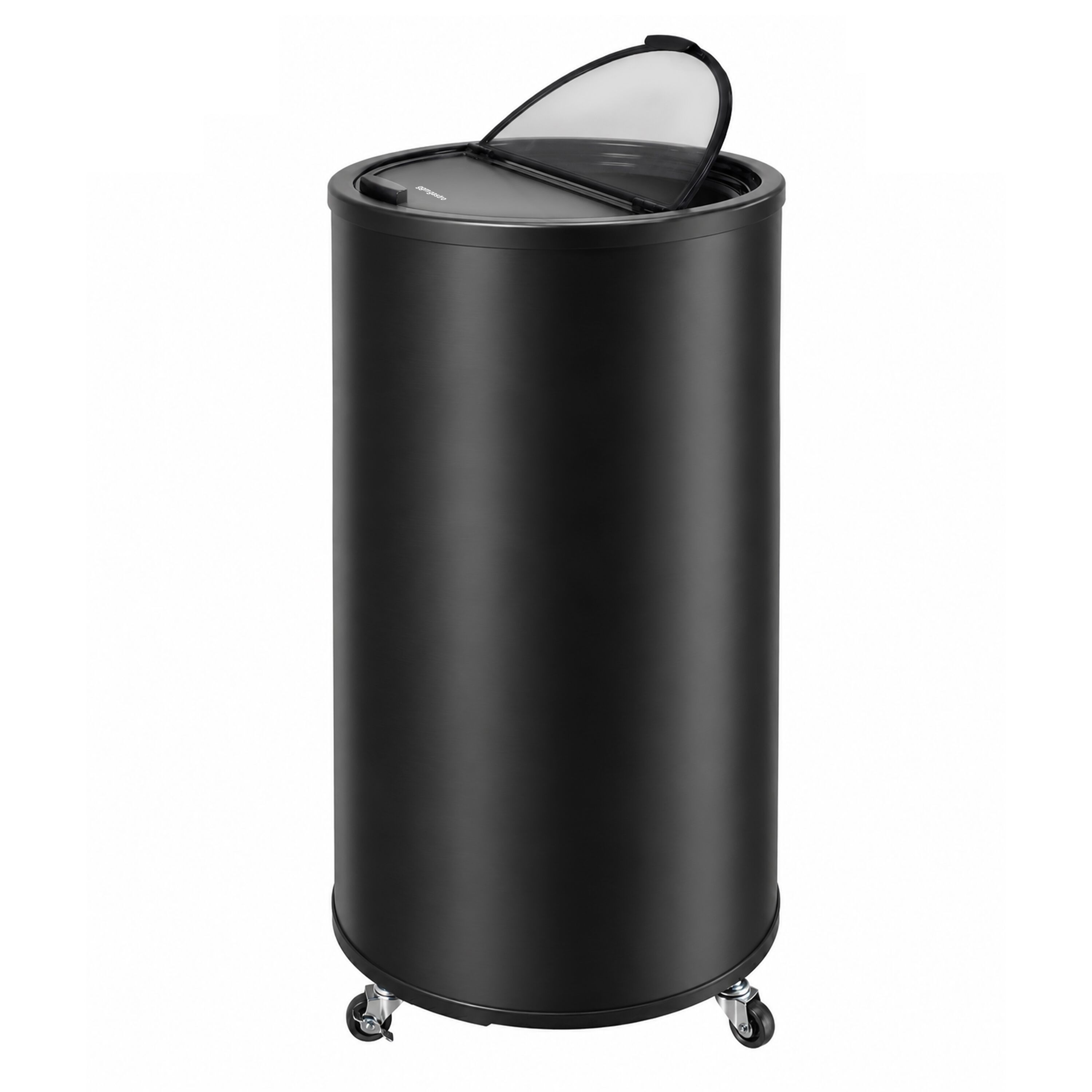 Réfrigérateur de fête / tonneau réfrigéré - 63 litres - couvercle en verre avec poignée & roulettes mobiles