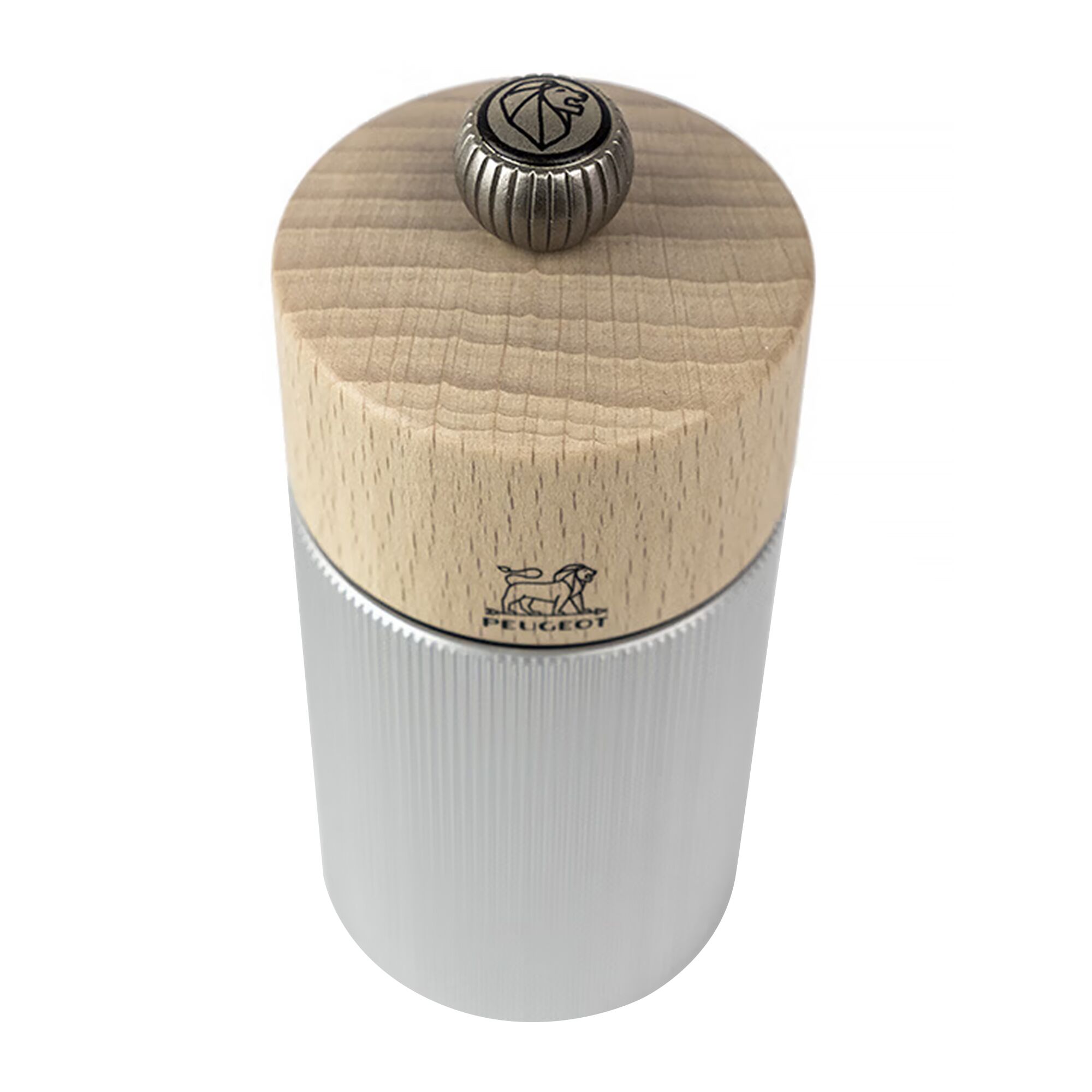 PEUGEOT | LINE – Moulin à poivre – Bois/Aluminium – Naturel – Hauteur : 120 mm
