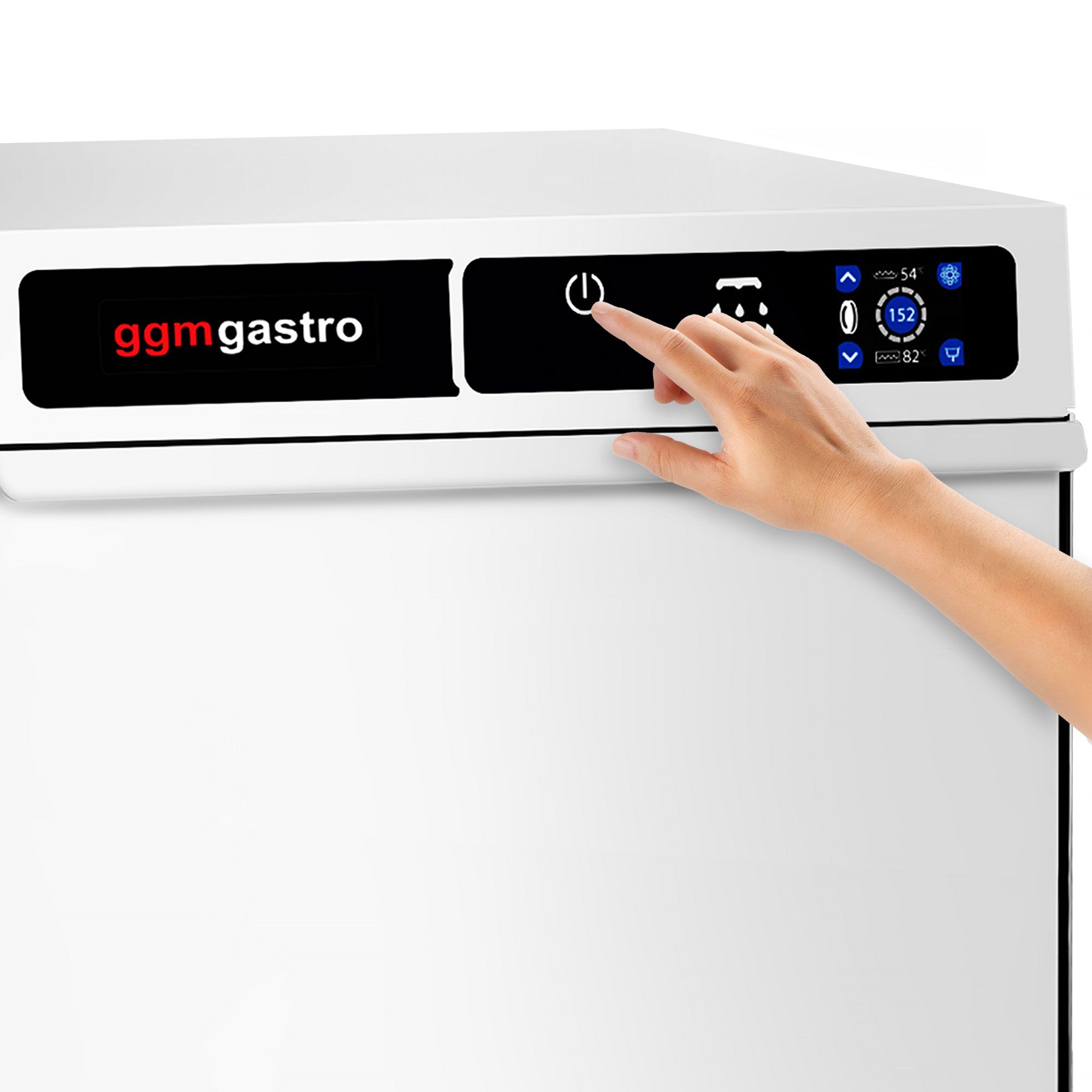Lave-verres professionnel - Tactile - 3,30kW - avec pompes à détergent, de liquide de rinçage et de vidange
