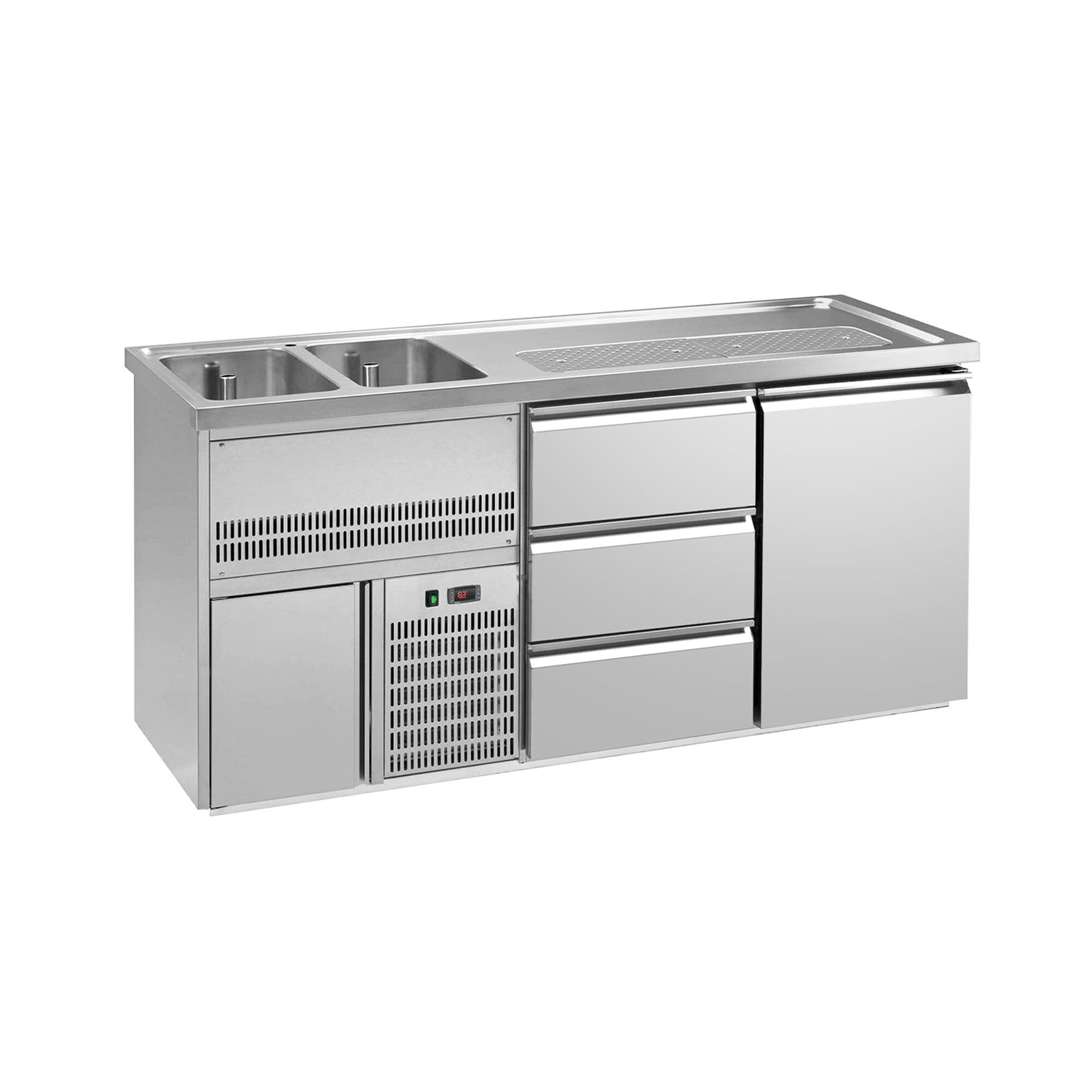 Comptoir à bière Premium PLUS – 1950 × 700 mm – 1 porte & 3 tiroirs