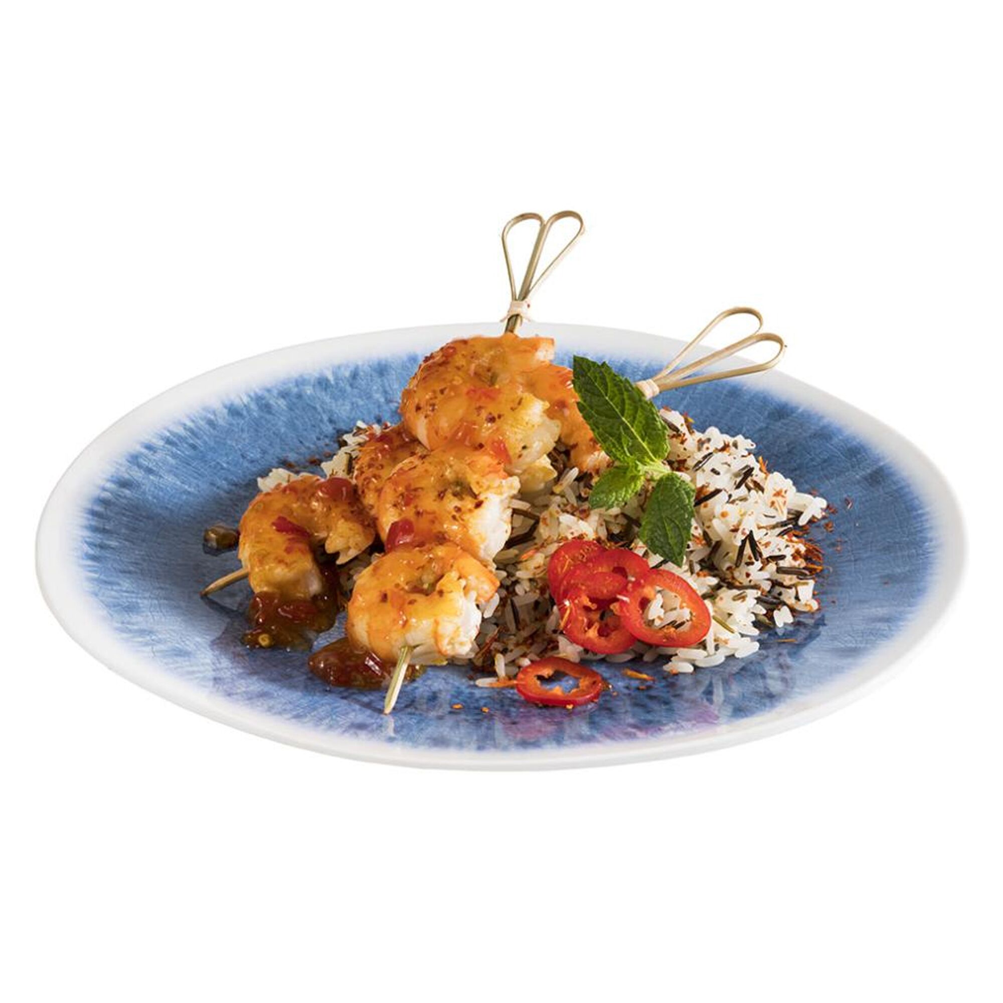 (6 pièces) BLUE OCEAN - Assiette - Mélamine - Ø 265 mm