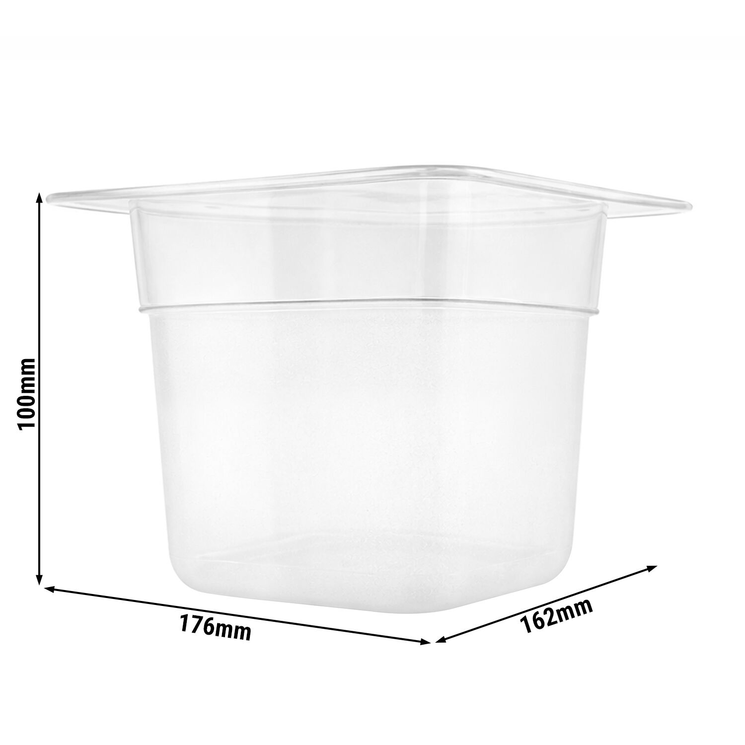 (6 pièces) Bac en Polypropylène - GN 1/6 - Translucide - 1,5 L - Hauteur : 100 mm