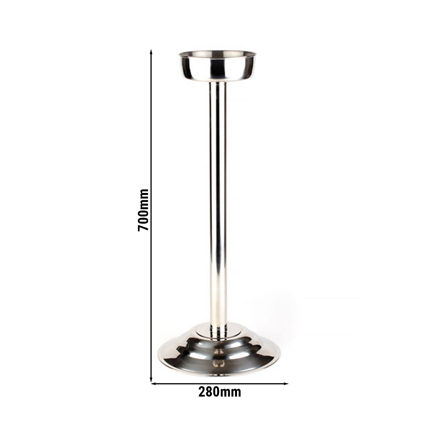 Support pour seau à champagne - Acier inoxydable - Ø280mm - Hauteur:700mm