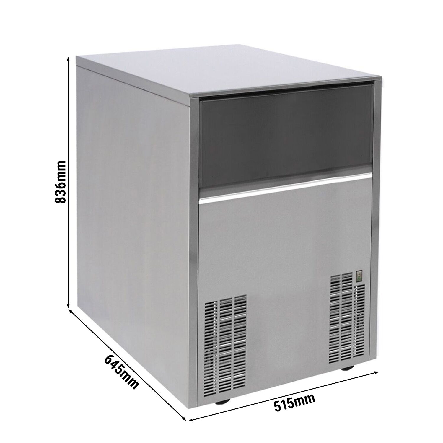 Machine à glaçons - Cylindre - 62 kg/24 h