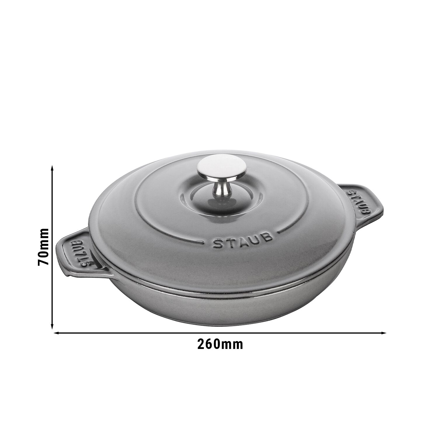 STAUB | Round Cast Iron Casserole with Lid – Ø 20 cm - Graphite Grey - Grill & Oven