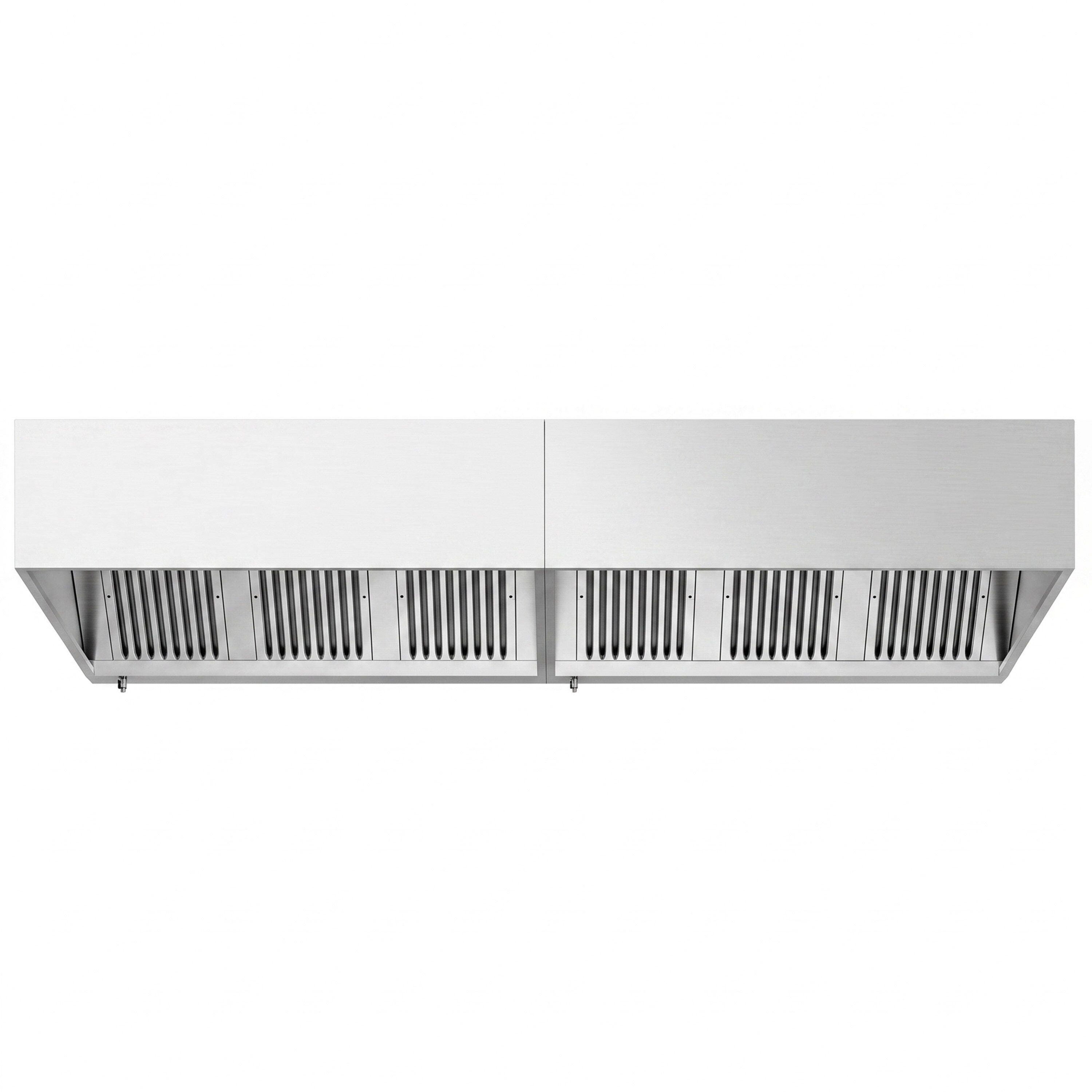 Hotte à adosser professionnelle - 3200mm - sans moteur - avec filtres et éclairage