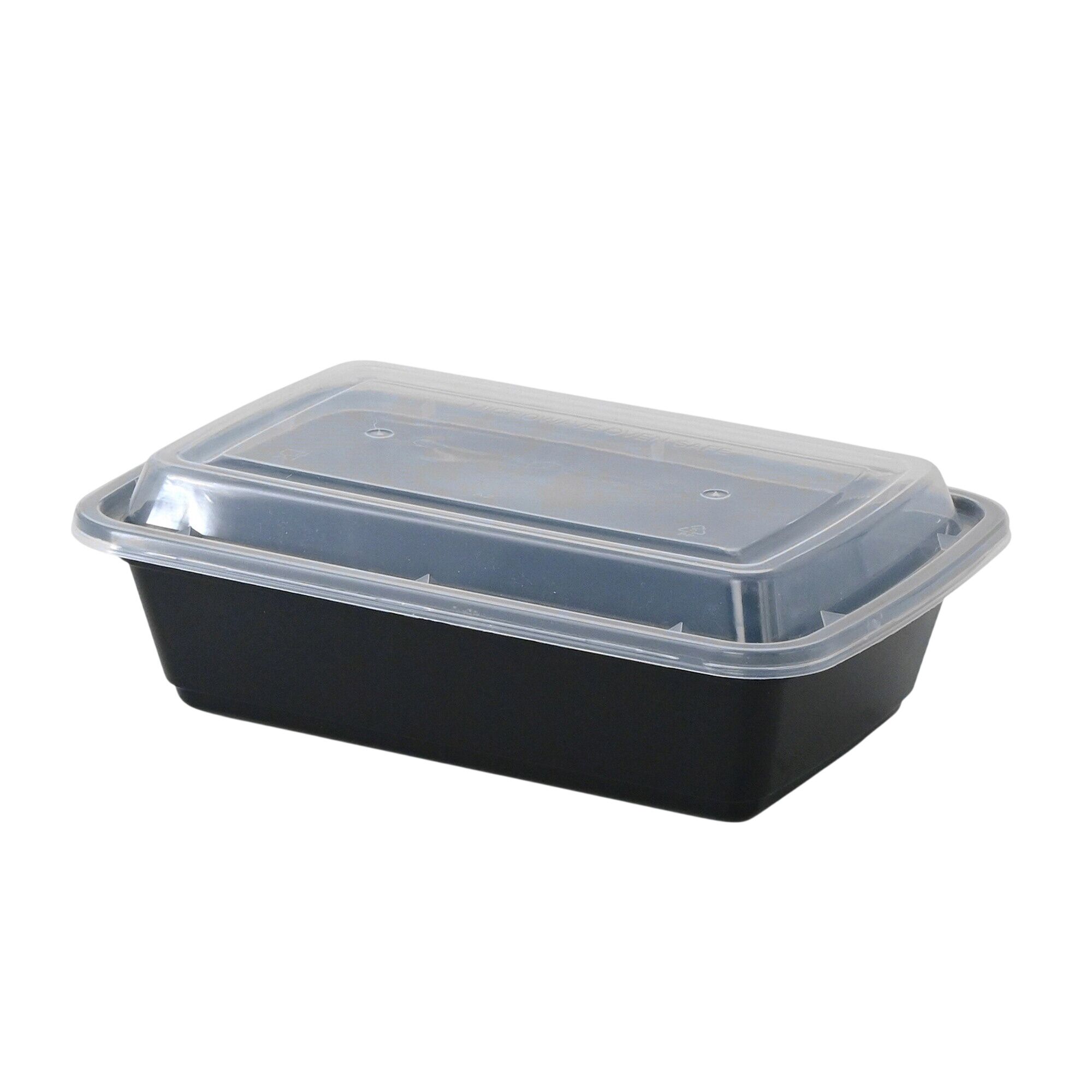 (300 pcs) Barquette réutilisable - 700ml - Rectangulaire - Noir