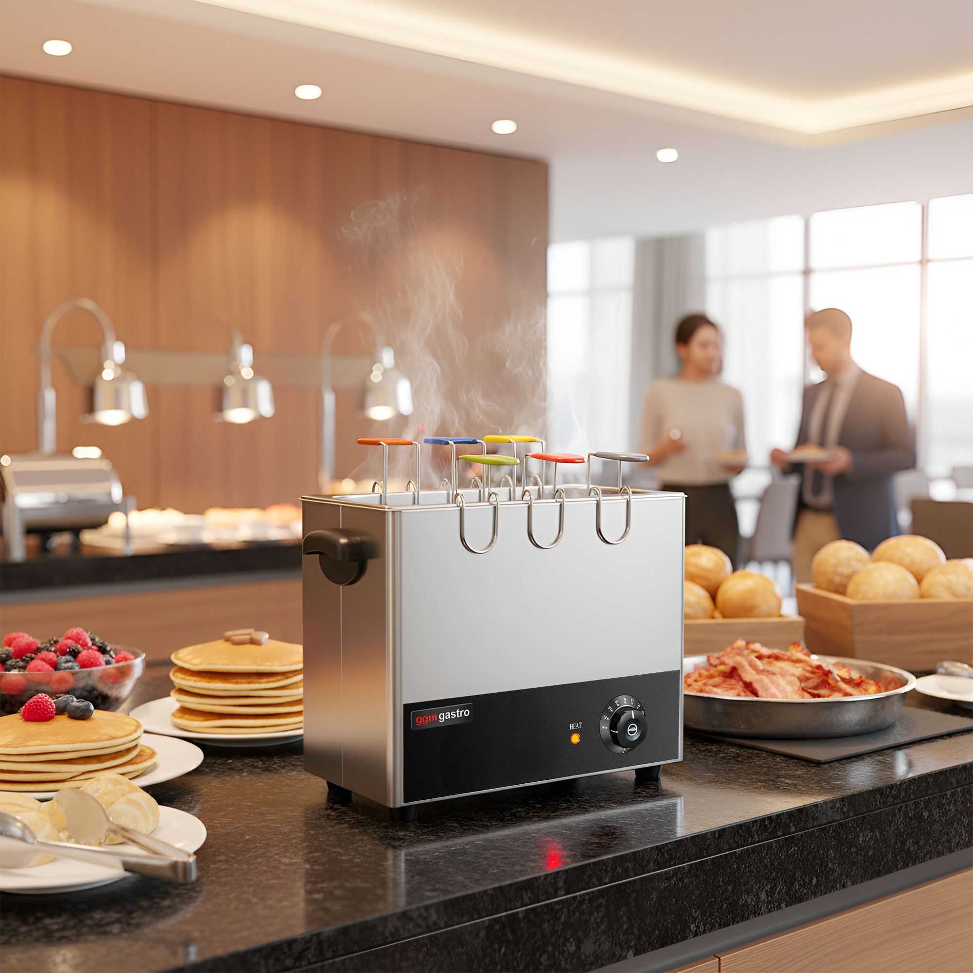 Cuiseur à œufs électrique - 2,2kW - avec 6 paniers à œufs