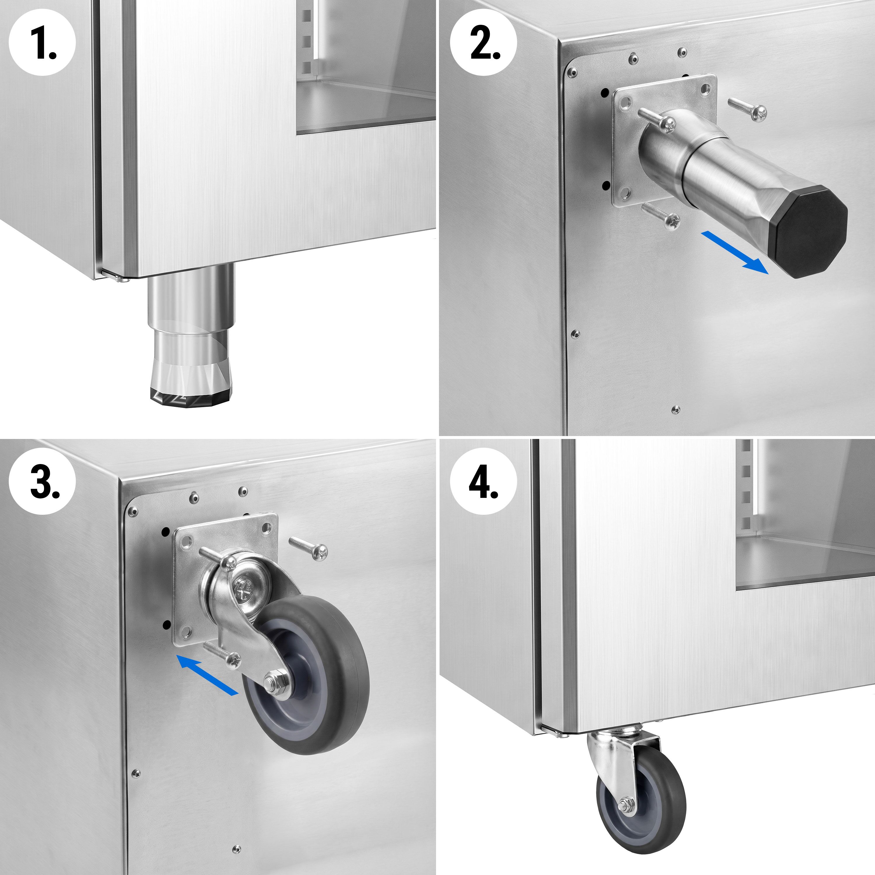 Tiefkühlschrank Edelstahl PREMIUM - GN 2/1 - 1400 Liter - mit 2 Glastüren