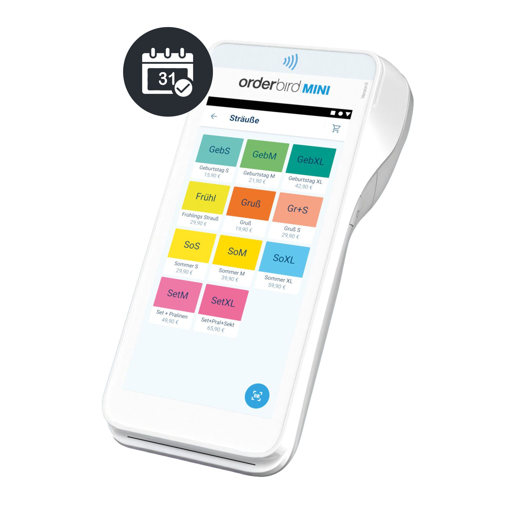 ORDERBIRD | MINI – 1-Month Term – Mobile Device incl. Receipt Printer & Card Reader