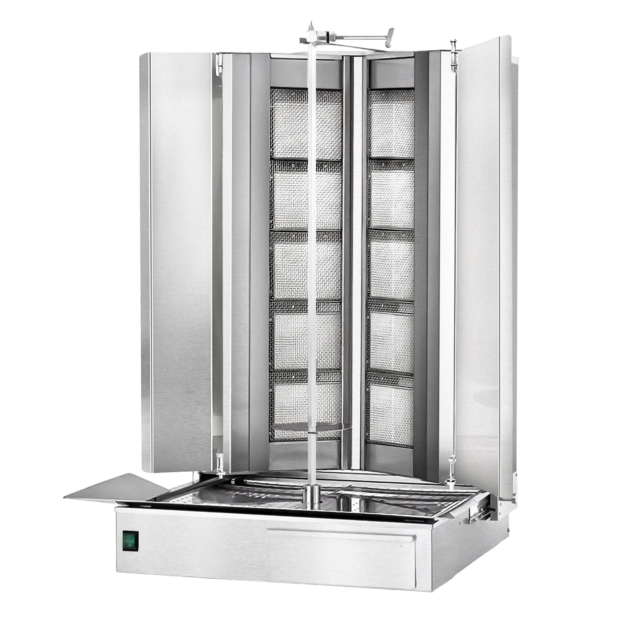 Gas Doner Kebab Grill (Shawarma/Gyros) - 10 Burner - up to 120kg - 32.5kW - Countertop - incl. 2 splash guards & 2 double doors