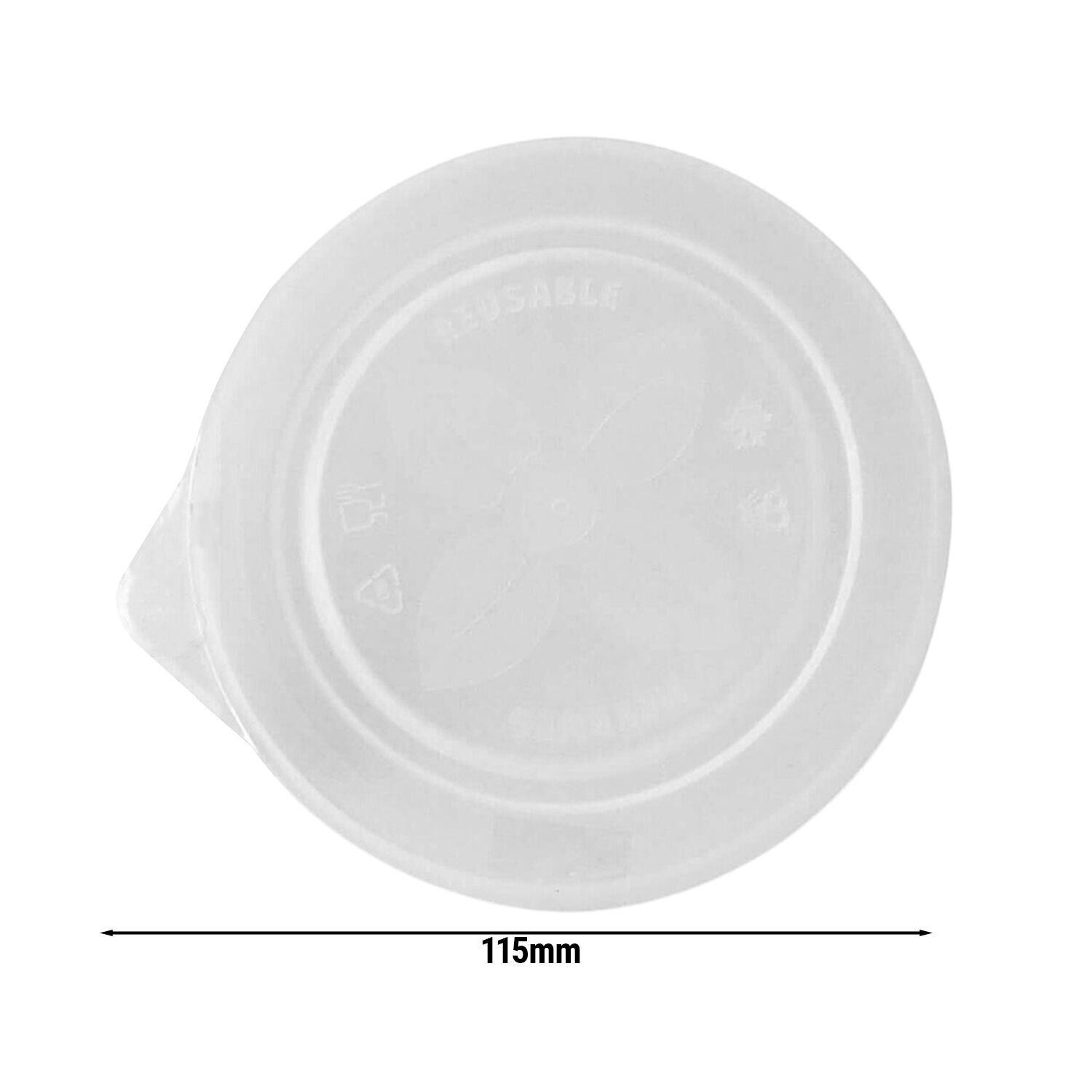 (288 pcs) Couvercle plat réutilisable - Transparent - compatible avec gobelets Ø95mm