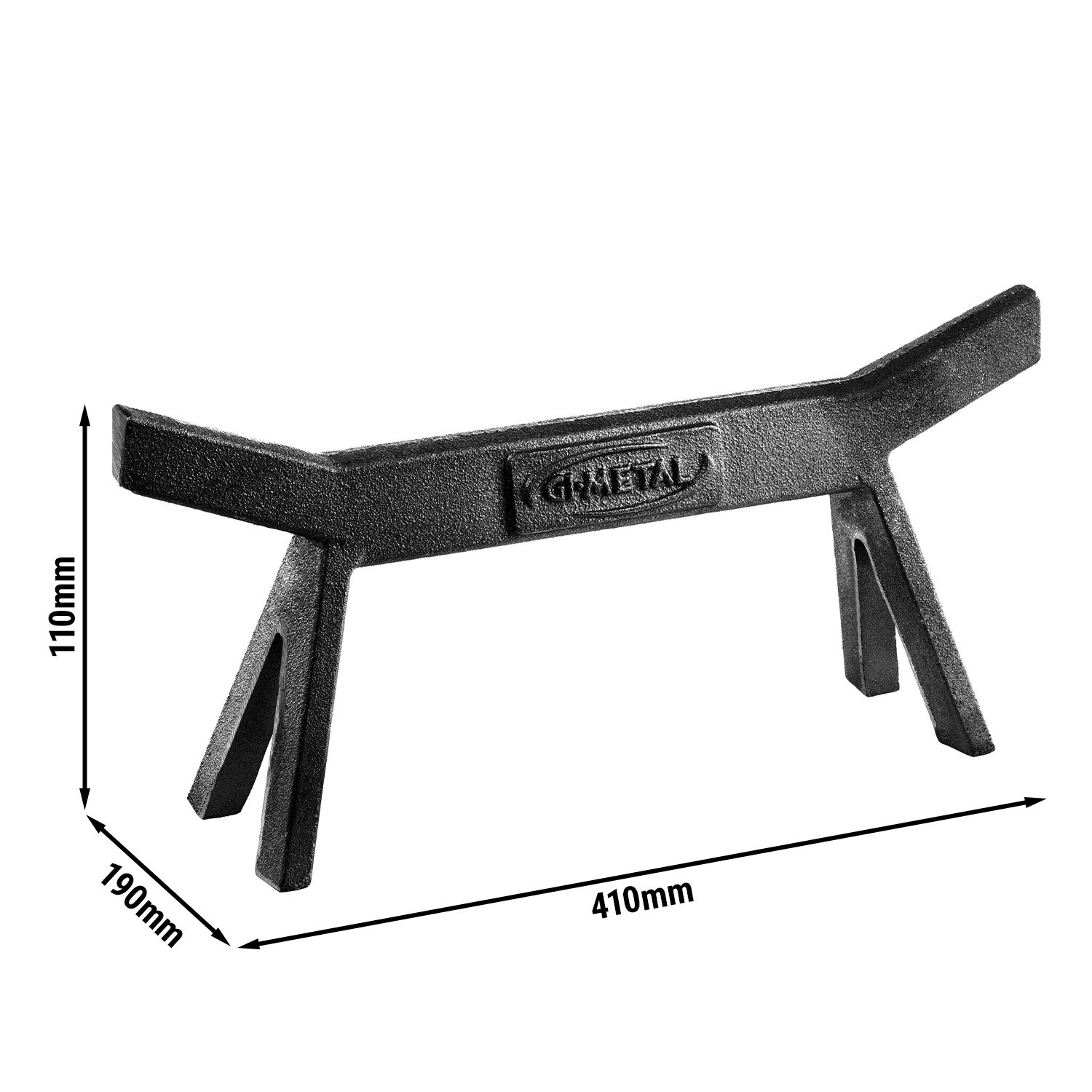 Andiron - Cast Iron - Width 410 mm