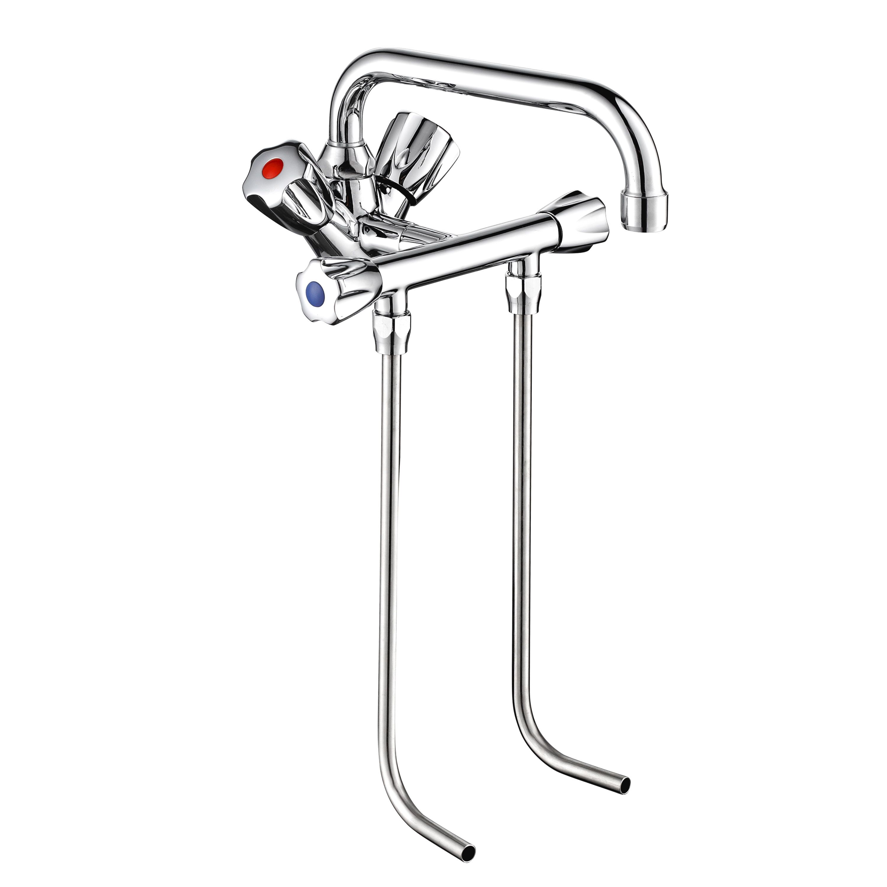 Mitigeur monotrou - avec 2 tubes sous-évier & 1 bec pivotant