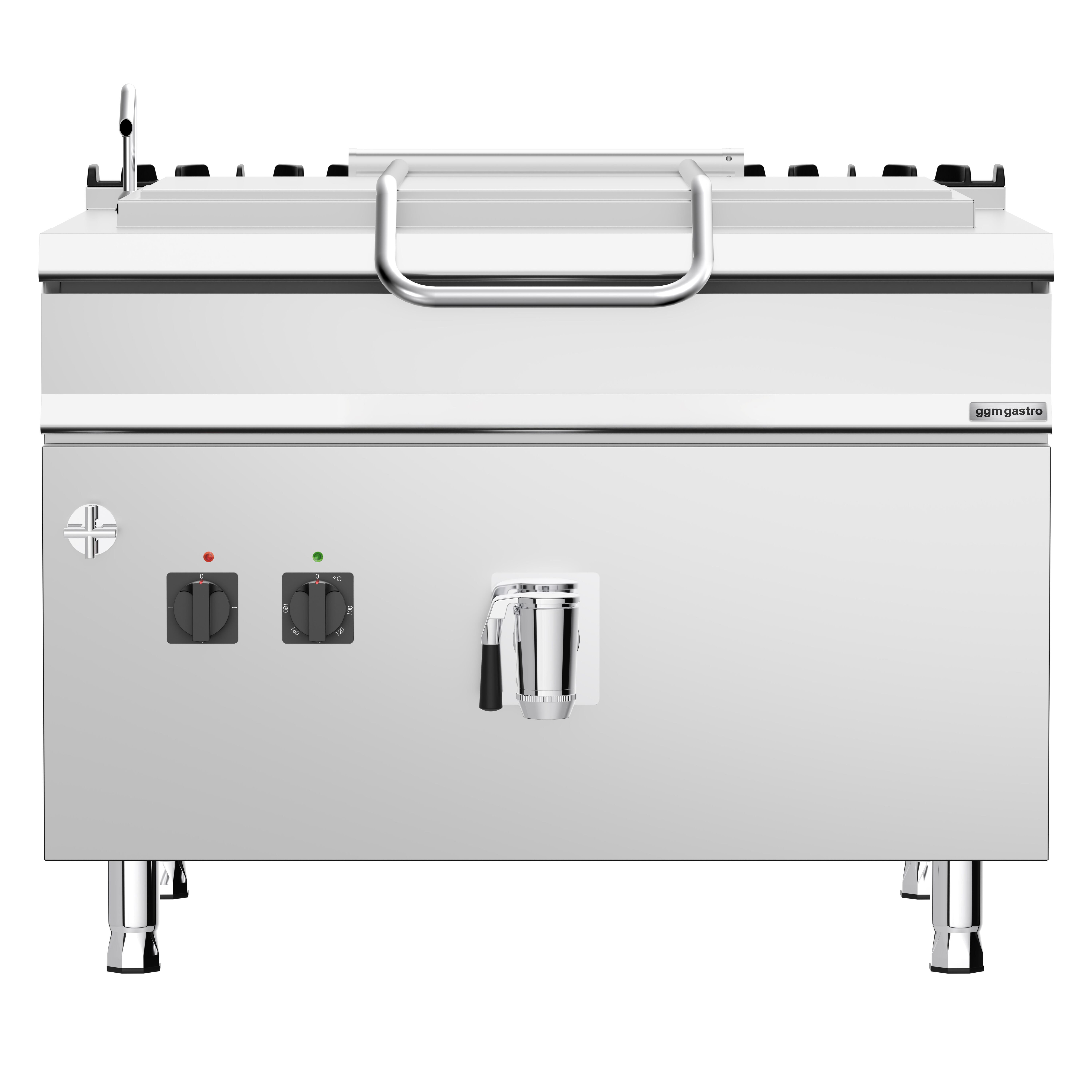 Marmite électrique de cuisson - 250 litres - 24 kW - chauffage indirect - avec arrivée d’eau et robinet de vidange
