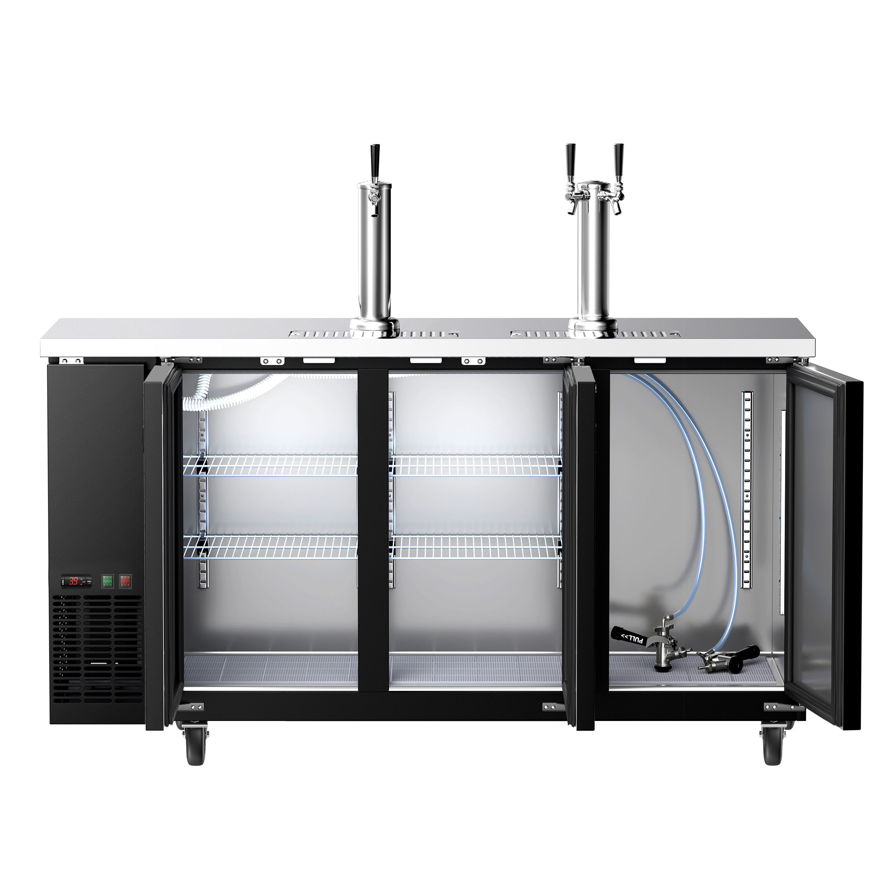 Bierkühler mit Zapfhahn - 3x 50 Liter Fässer - 1850x620mm