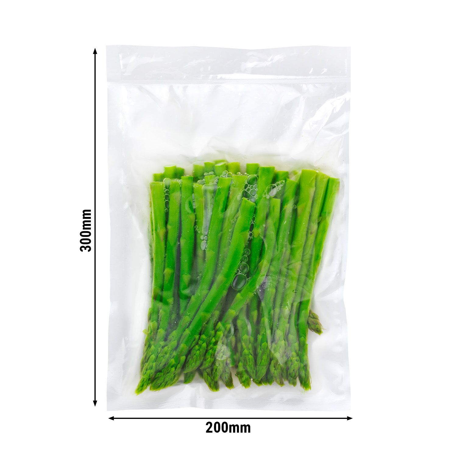 (1000 pcs) Sacs sous vide lisses - PA/PE - 200x300mm - Transparent