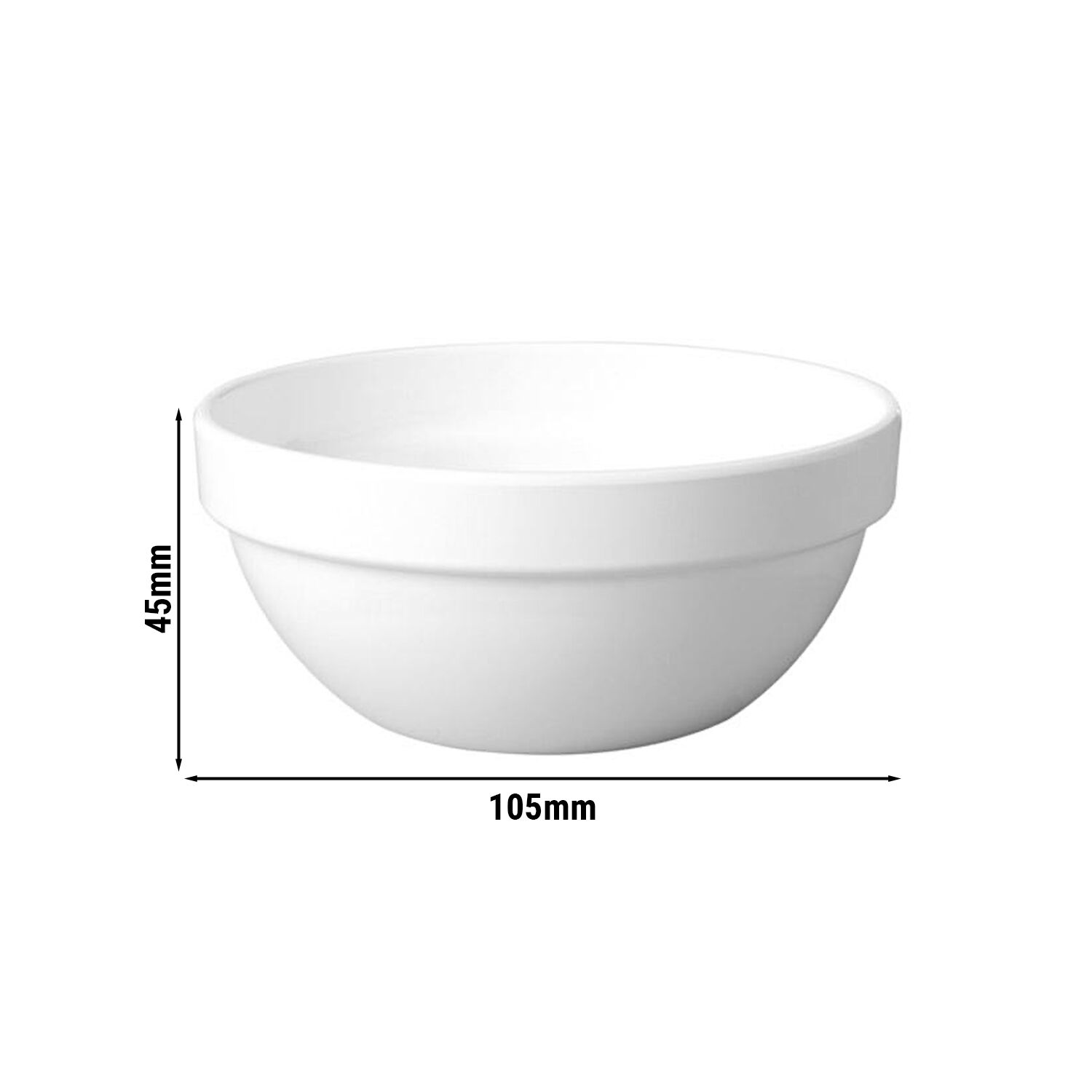 (6 pcs) Coupe - CASUAL MAXI - Mélamine - 150ml - carré - 105x105mm - Profondeur : 45mm - Blanc