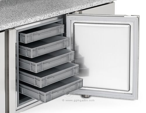 Table réfrigérée de boulangerie PREMIUM PLUS - 1618x800 mm - avec 2 portes