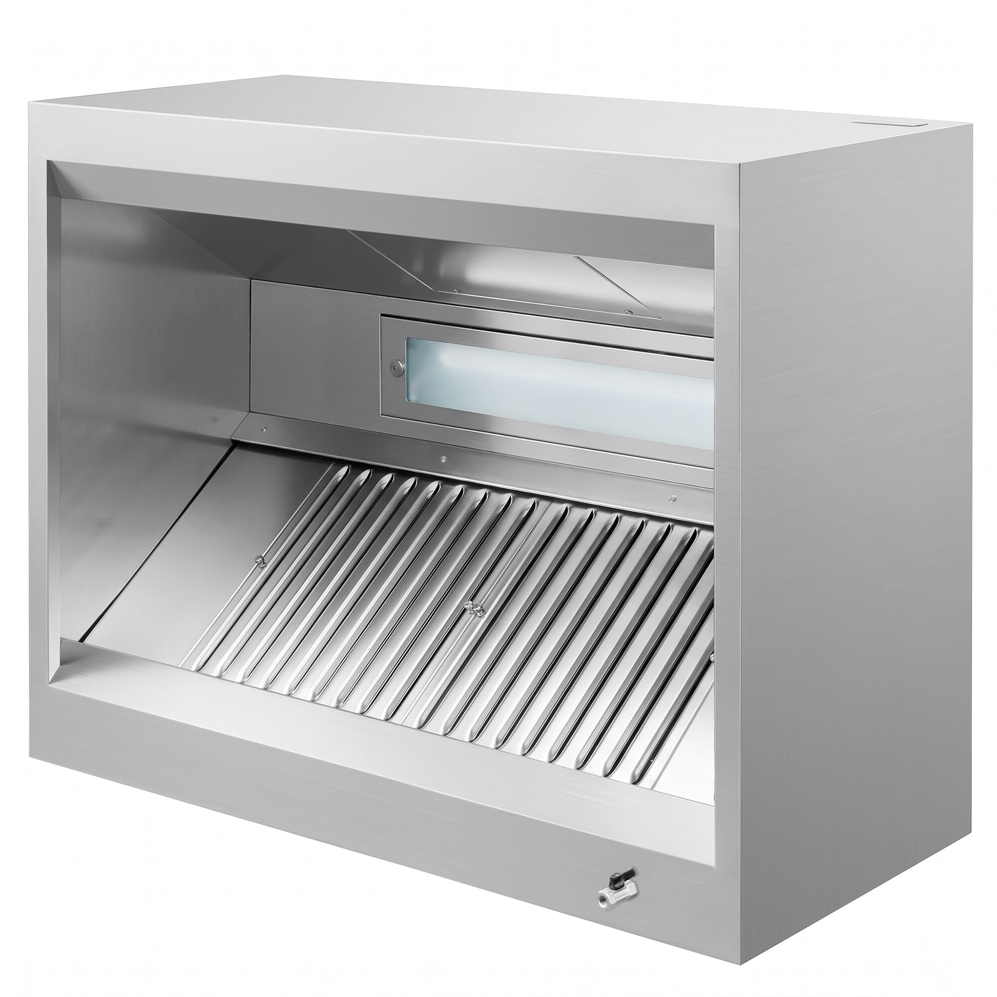 Induction box hood – 1200 mm – with filter & light – without motor