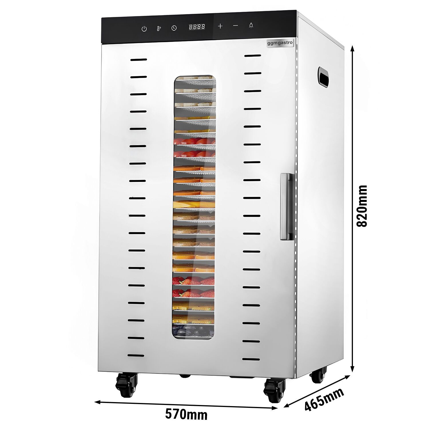 Food Dehydrator - with 24 Trays - Stainless Steel - Digital Timer - 2kW
